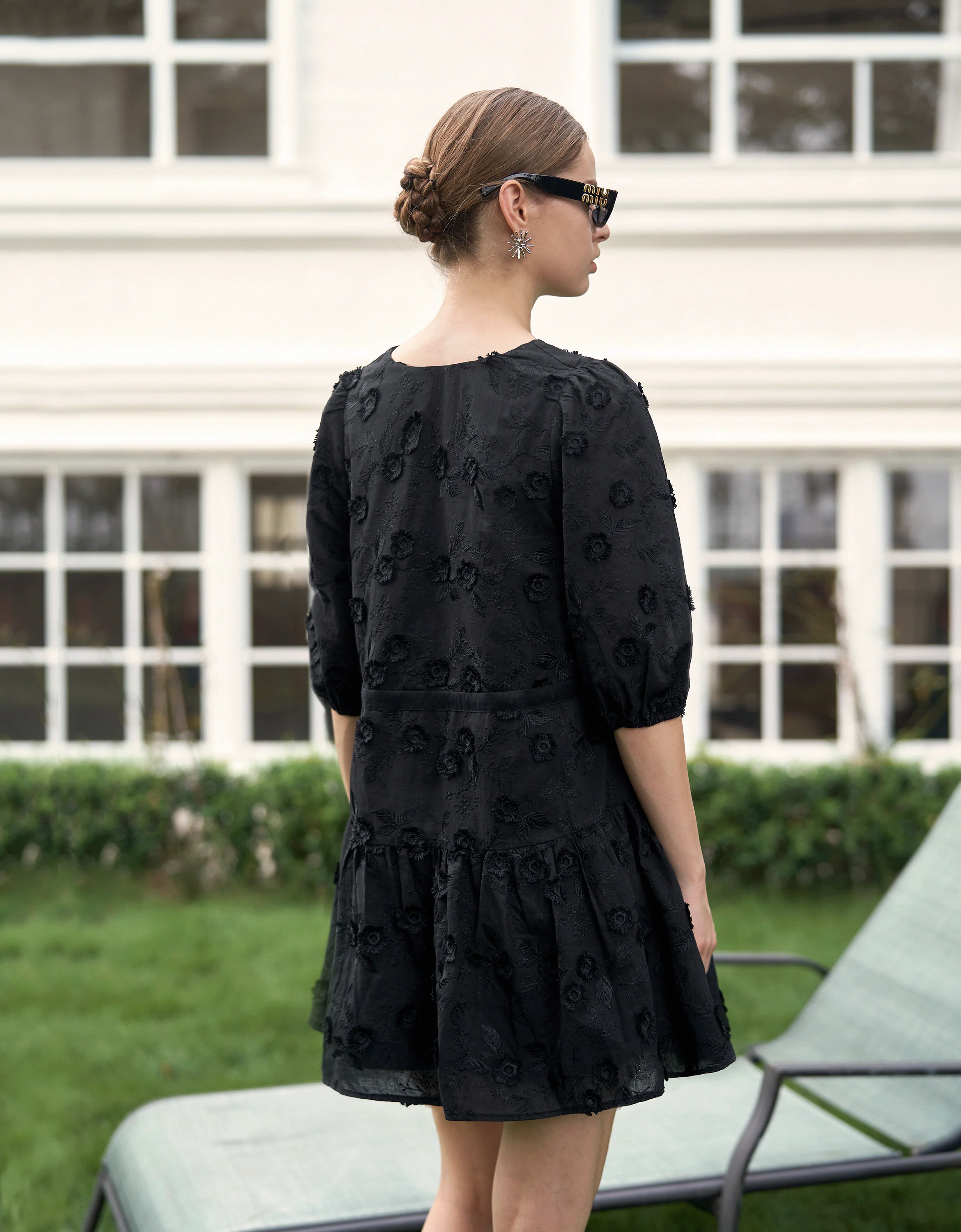 3D Embroidery Puff Sleeve Dress - Image 26