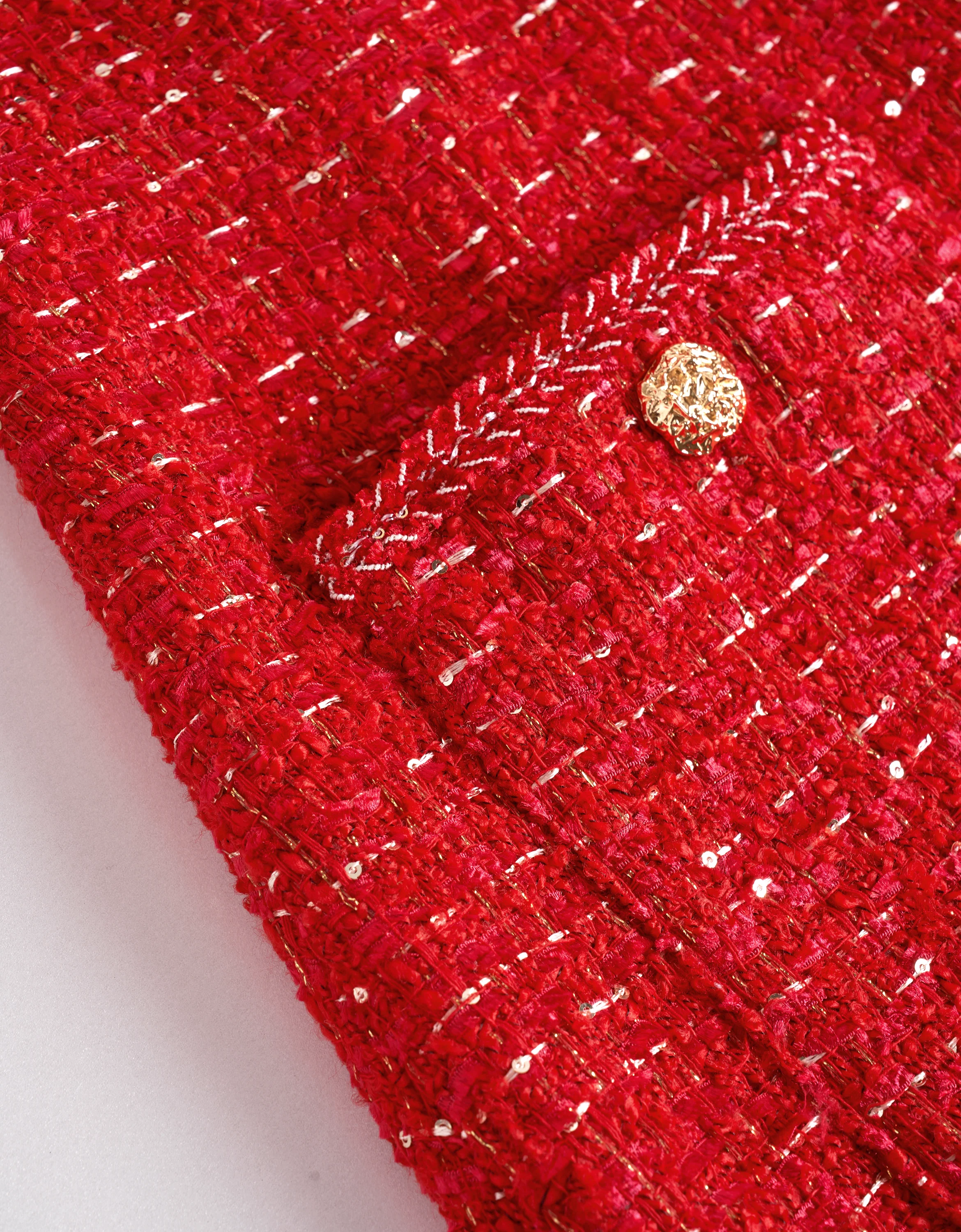 Braided Trims Sleeveless Tweed Dress - Image 5