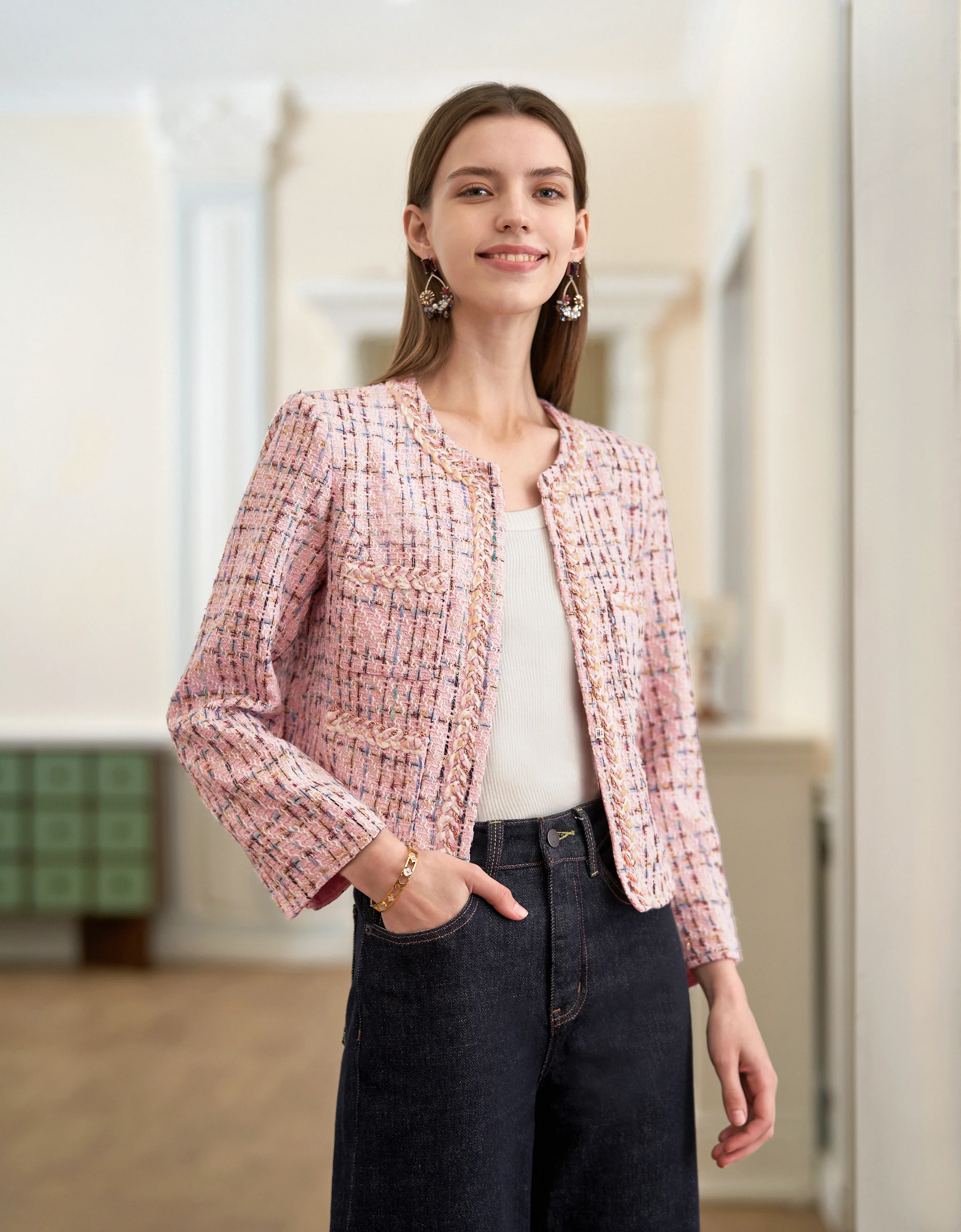 Braided Trims Tweed Jacket