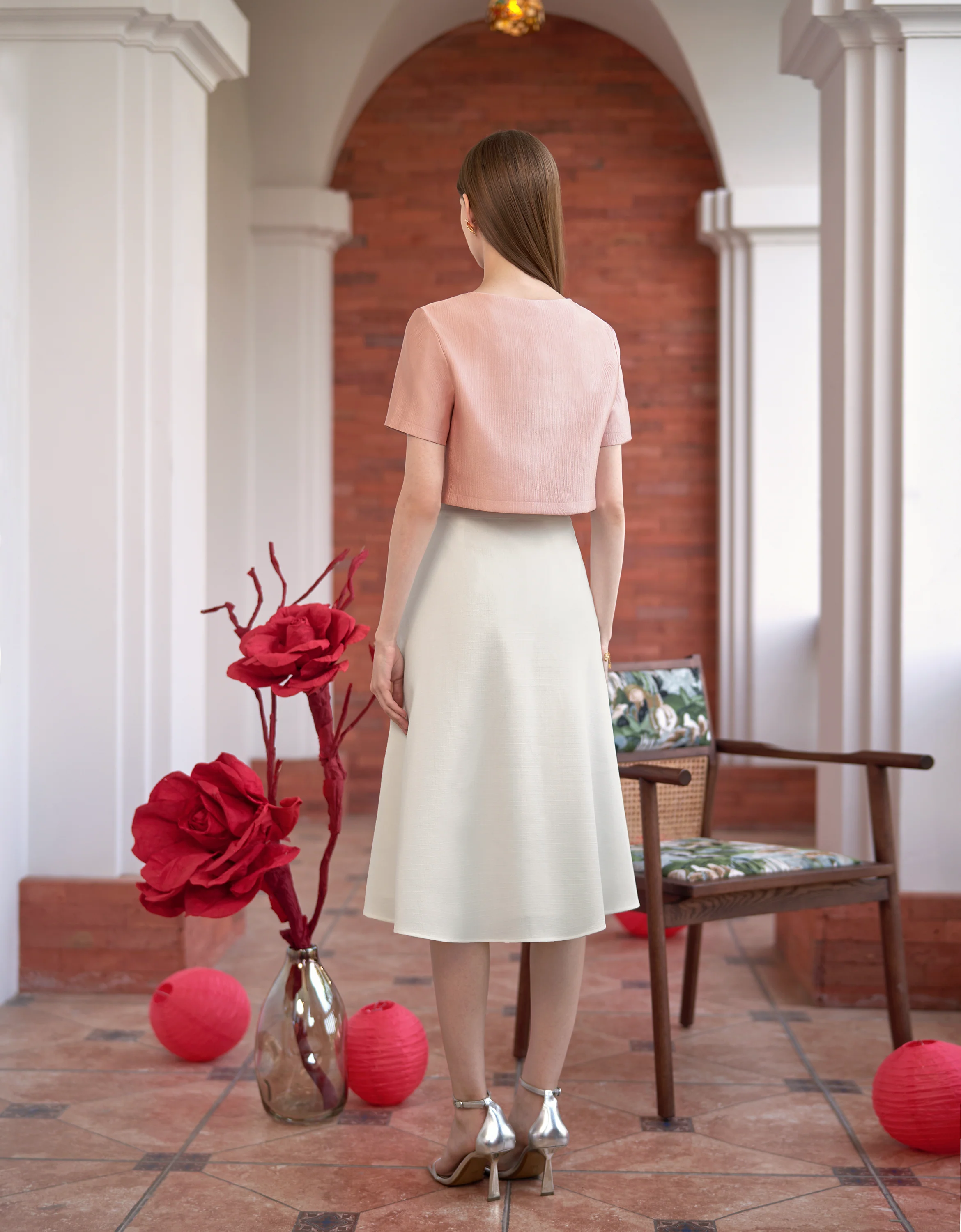 Button Front A-line Midi Skirt - Image 14
