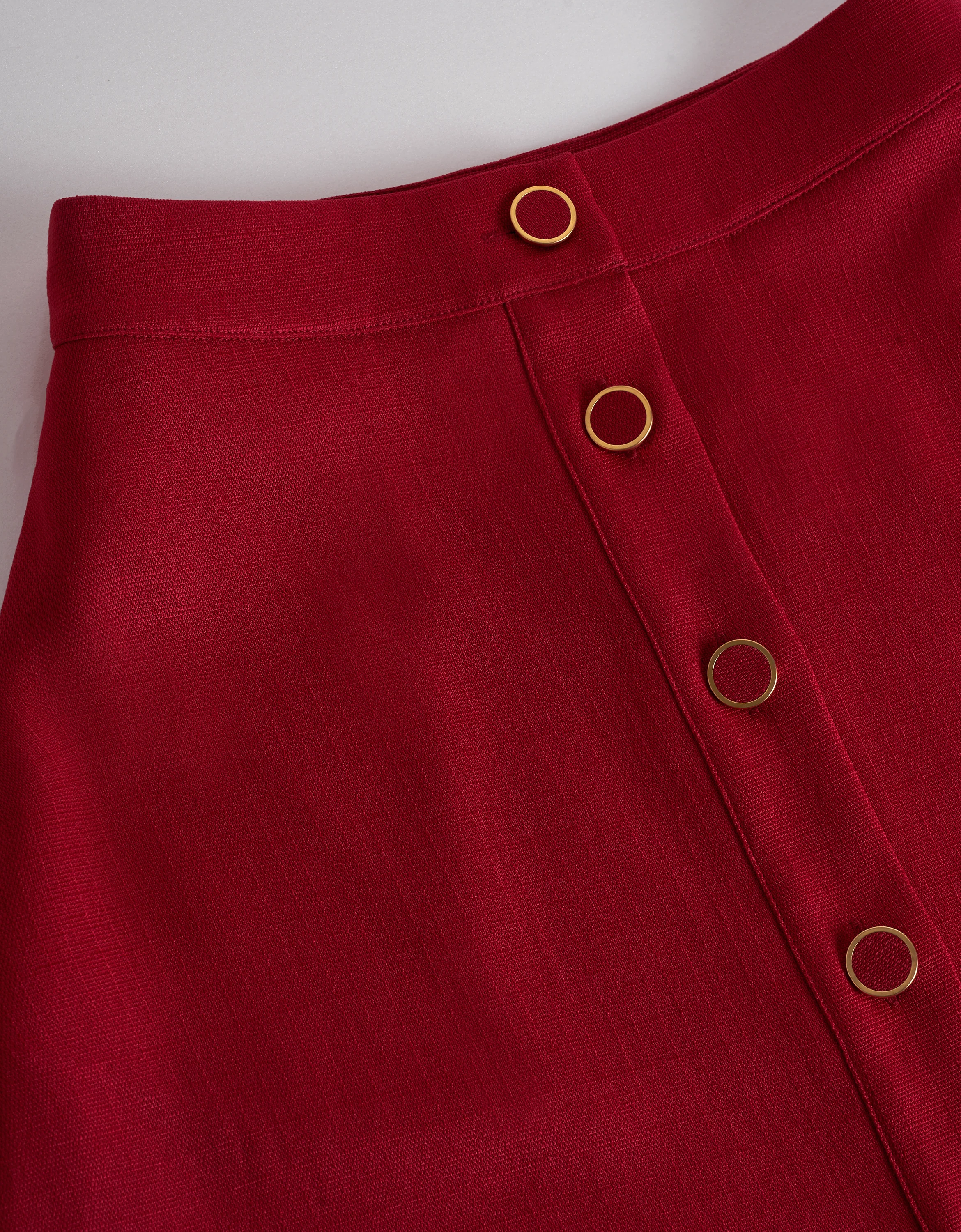Button Front A-line Midi Skirt - Image 23