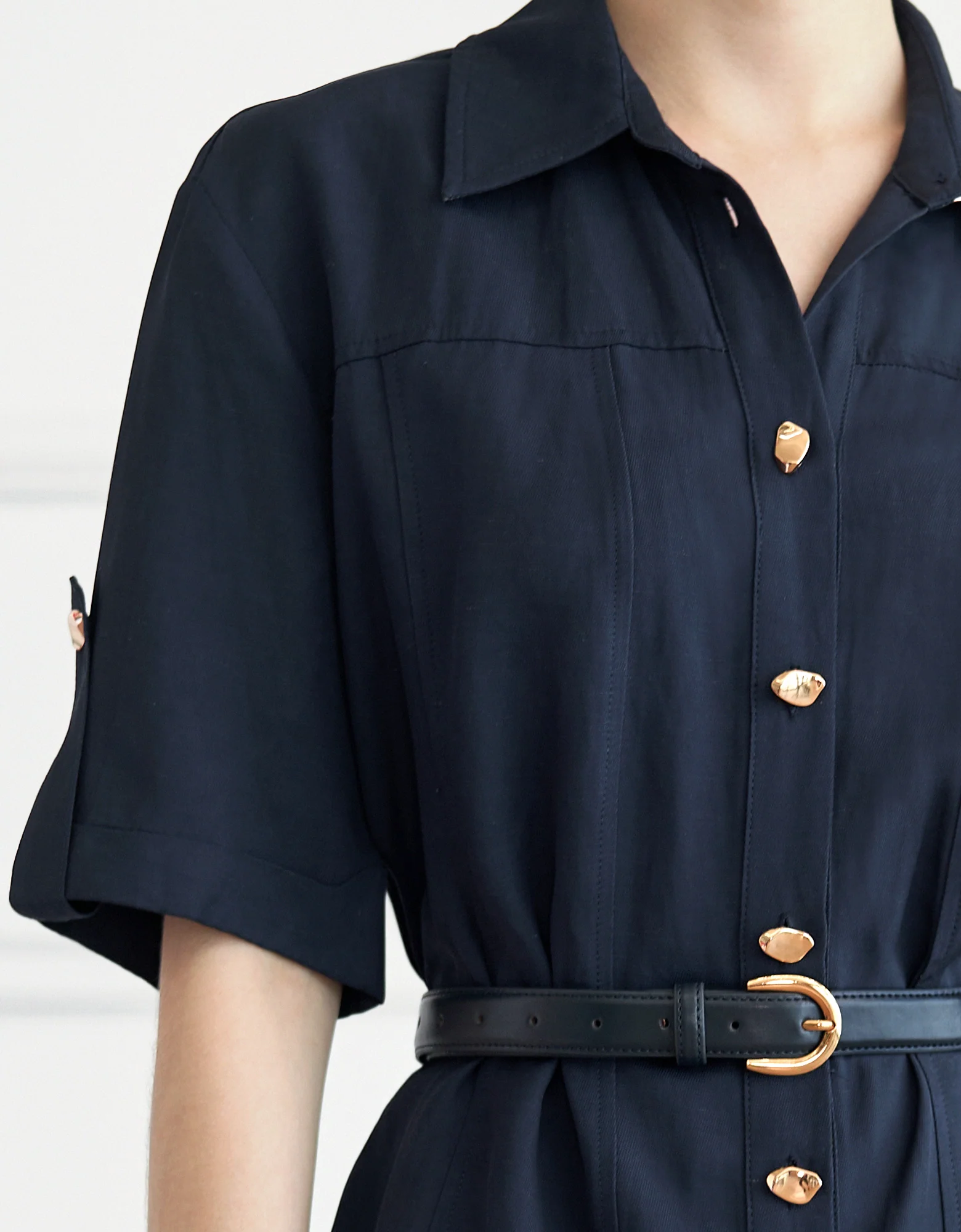 Button Front Short Shirt Dress - Image 4