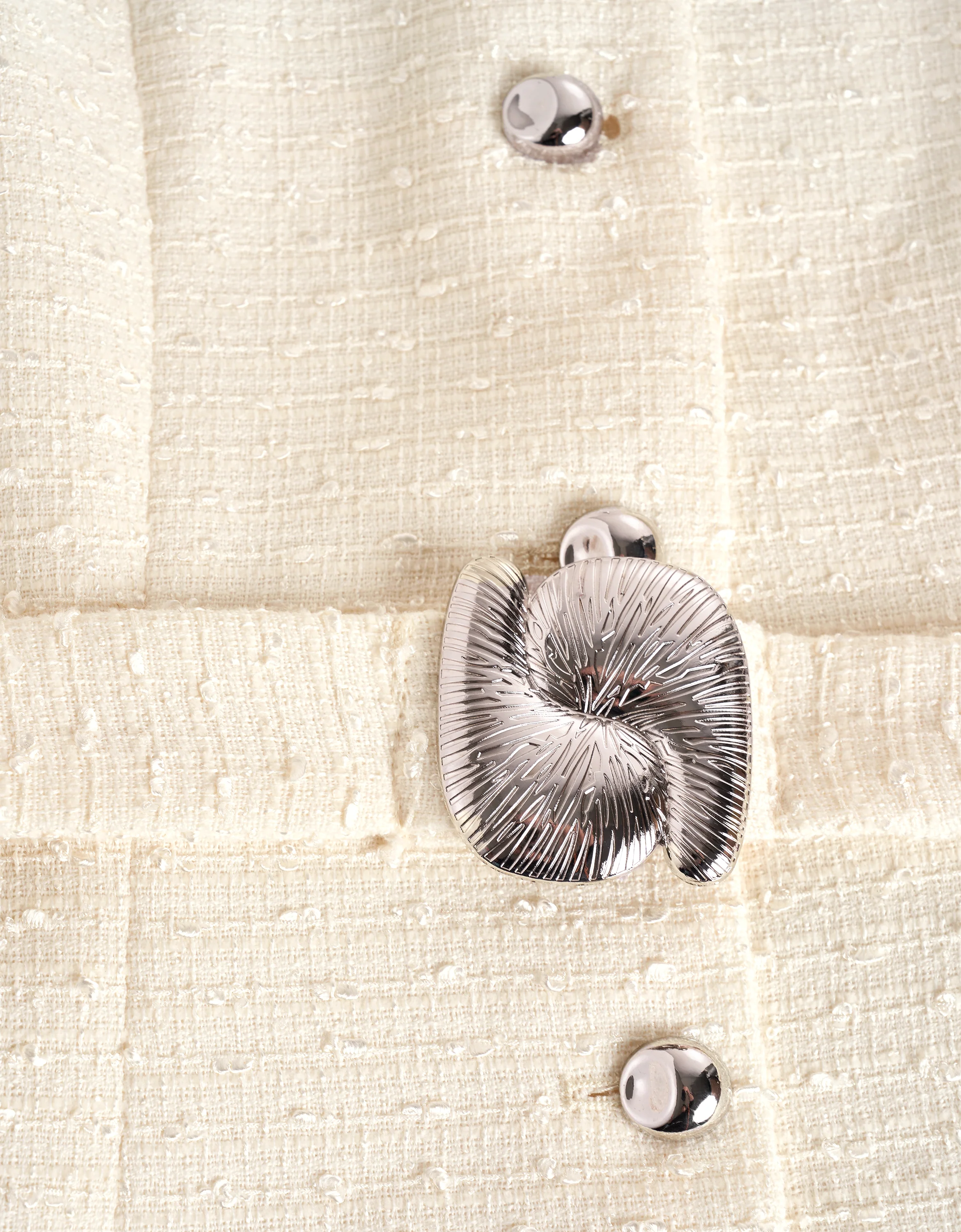 Button Front Sleeveless Layered Tweed Dress - Image 12