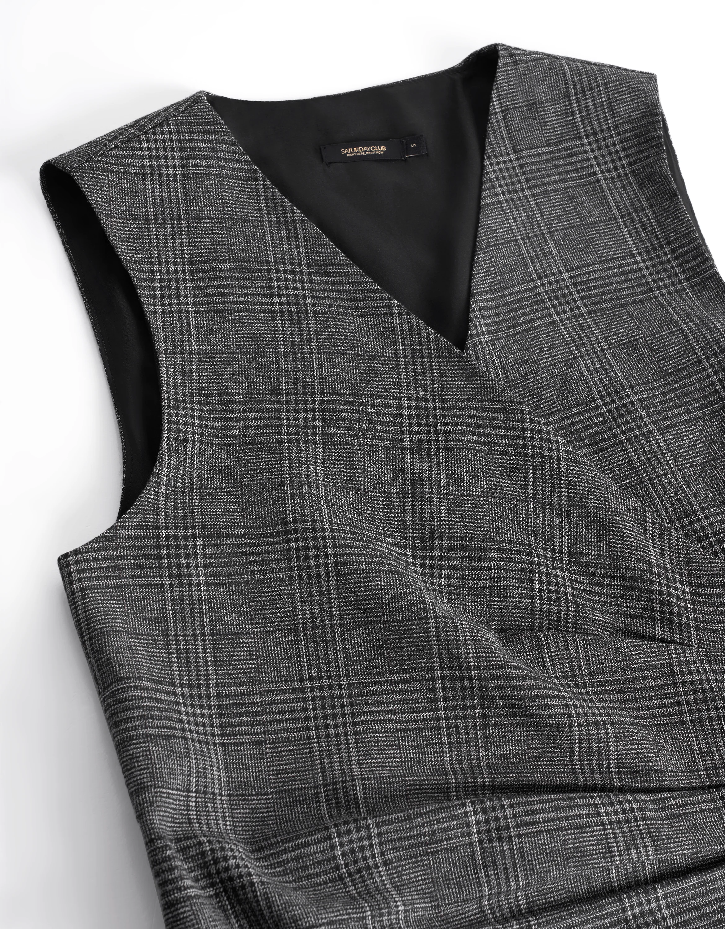 Checkered Sleeveless Wrap Vest - Image 6