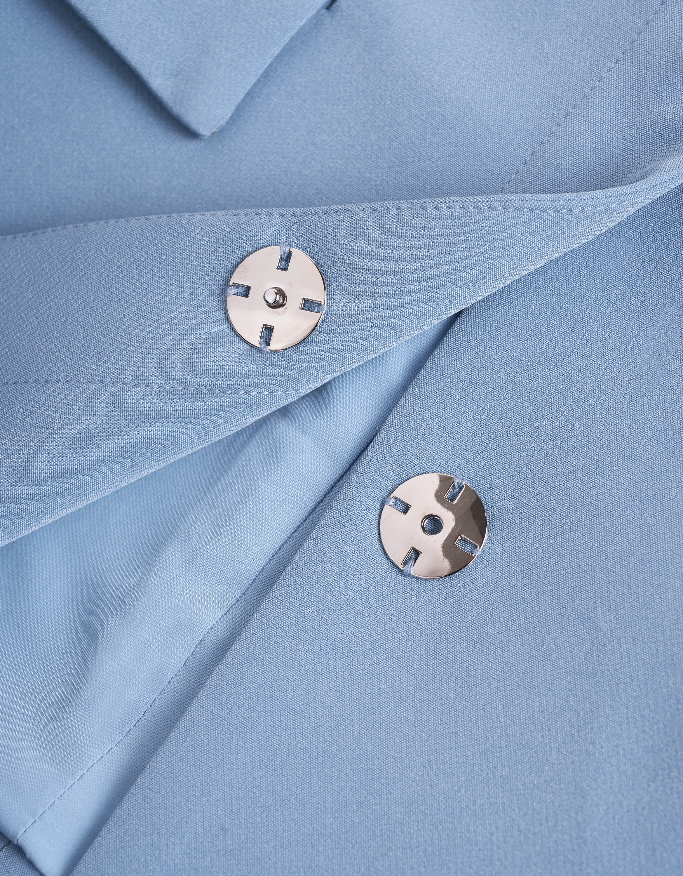 Concealed Buttons Boat Neck Top - Image 5