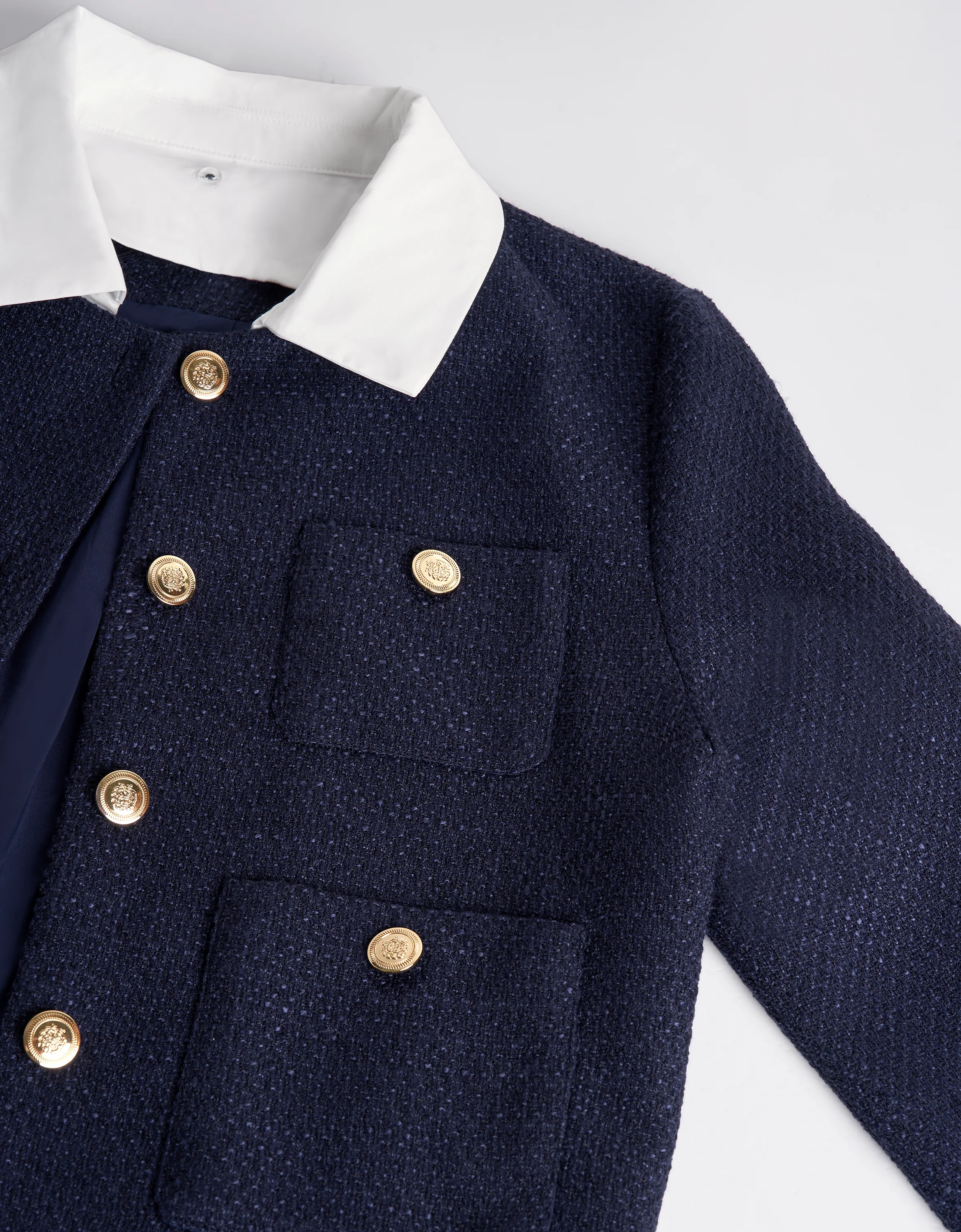 Contrast Collar Single Breasted Jacket - Image 11