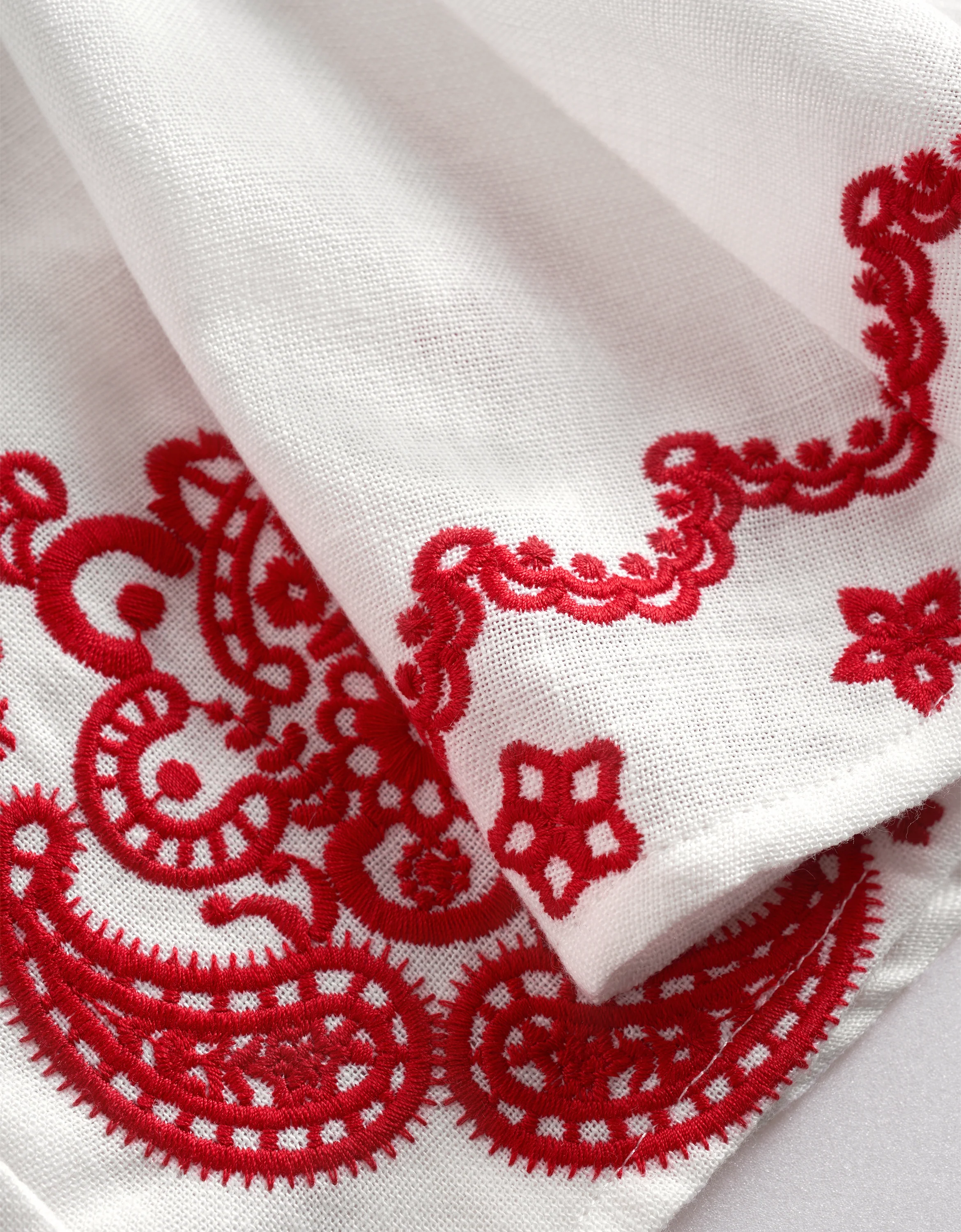 Contrast Embroidery Button Front Belted Dress - Image 7