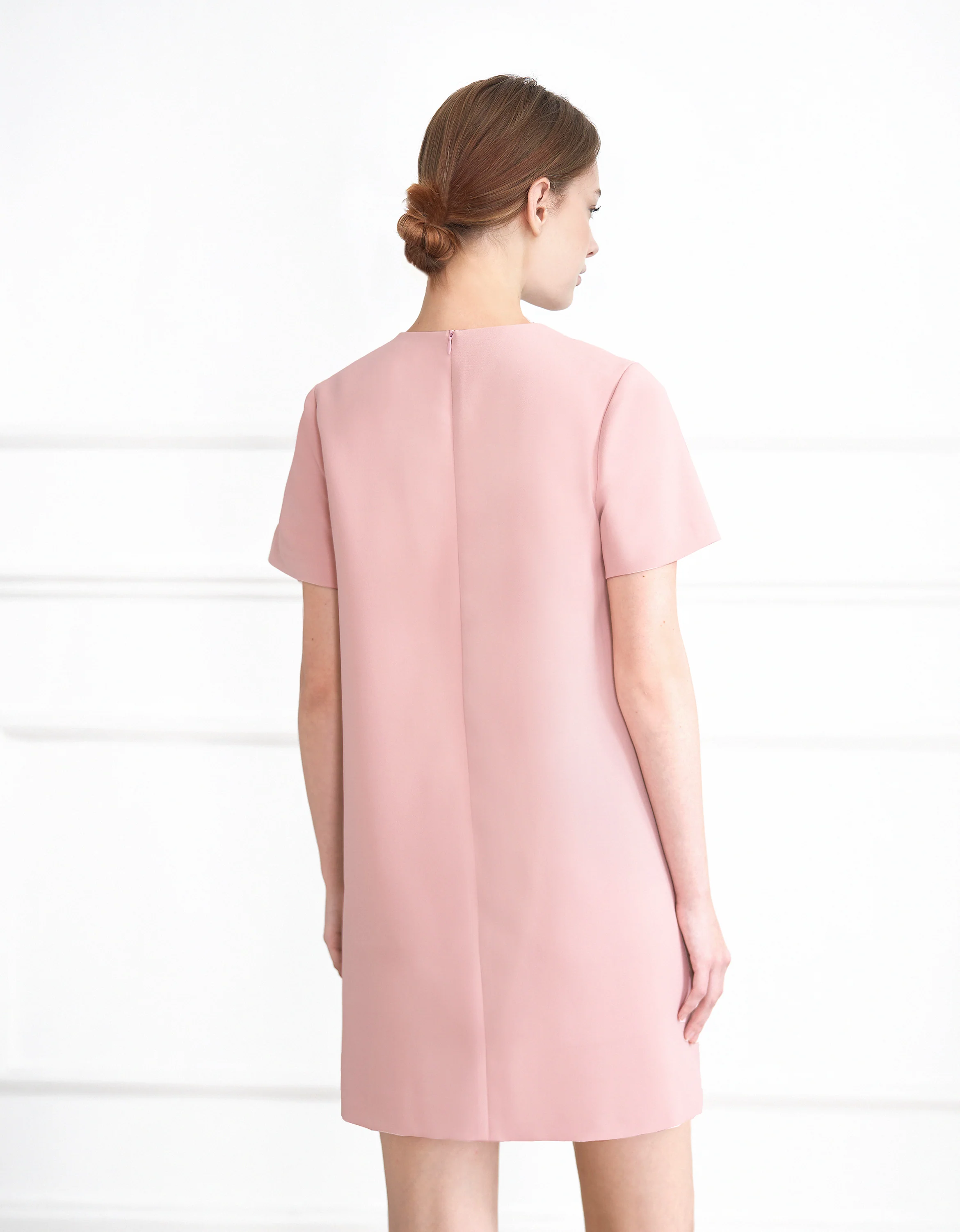 Contrast Pleated Panel Short Sleeve Dress - Image 16