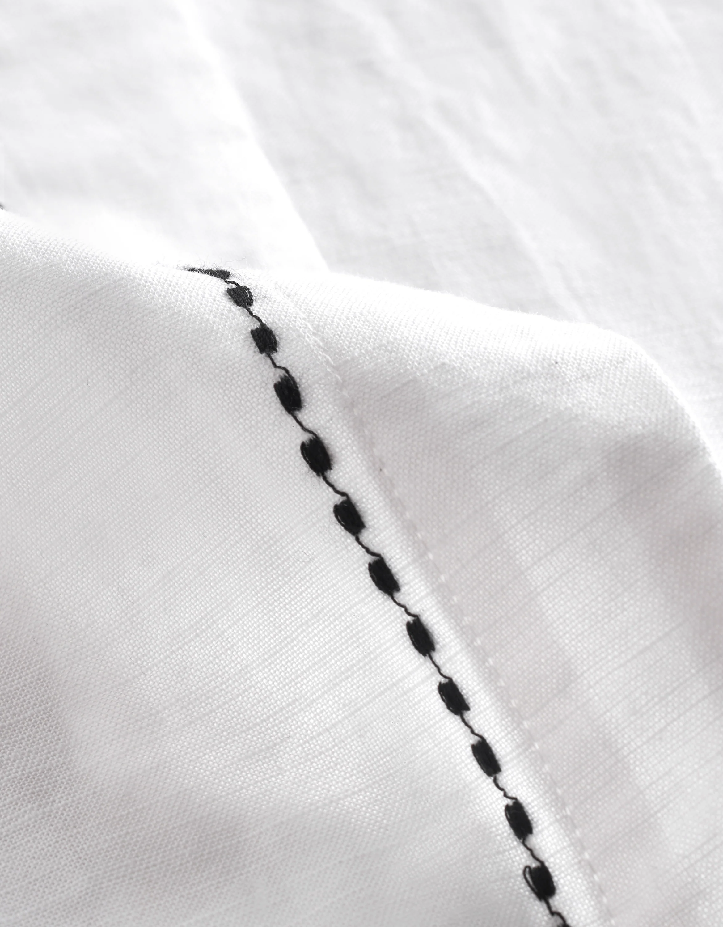 Contrast Topstitch Asymmetric Long Sleeve Shirt - Image 11