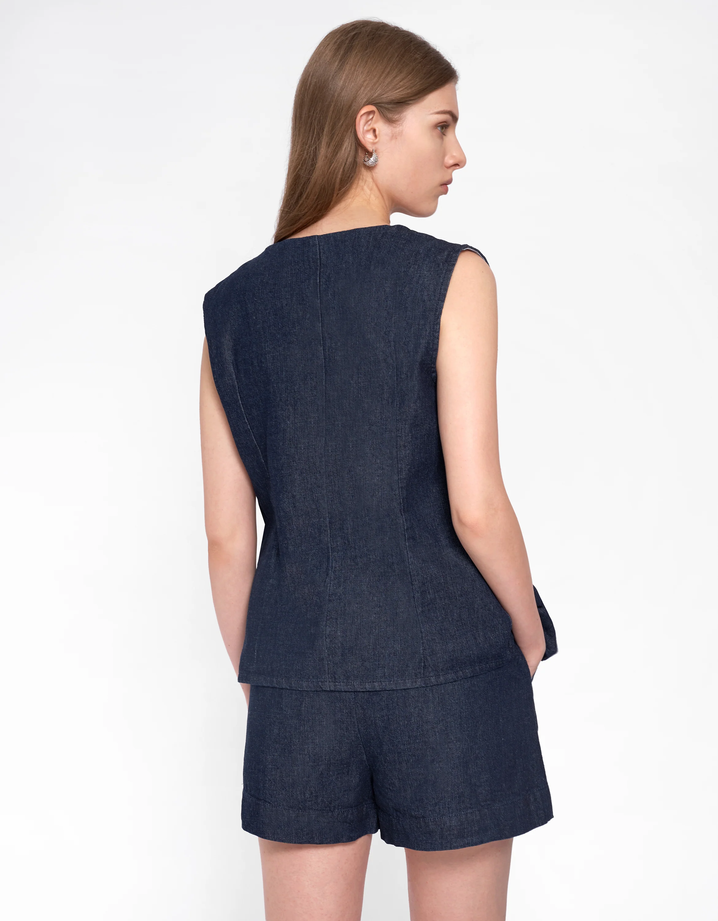 Crew Neck Denim Vest - Image 8