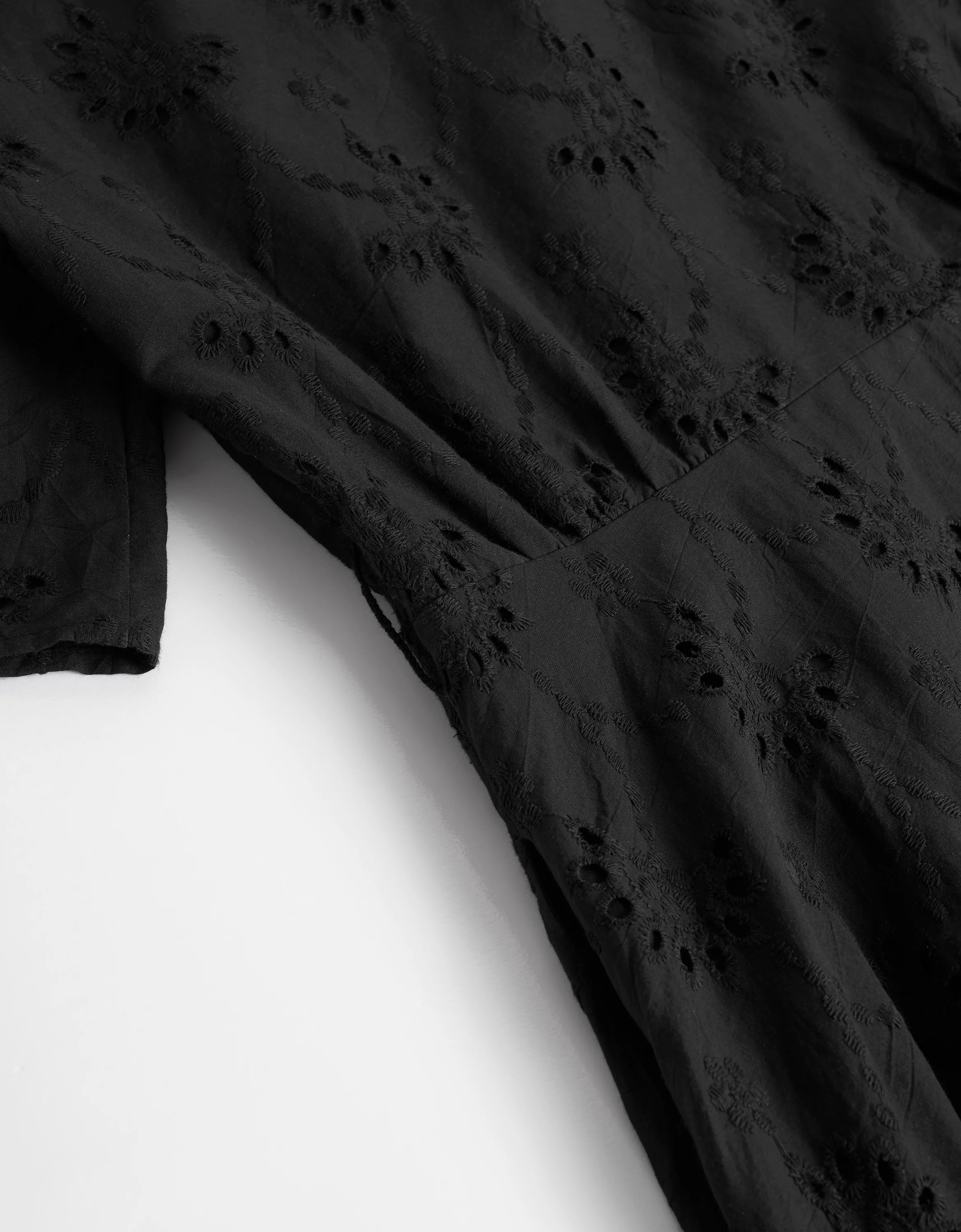 Cutwork Embroidery Midi Shirt Dress - Image 7