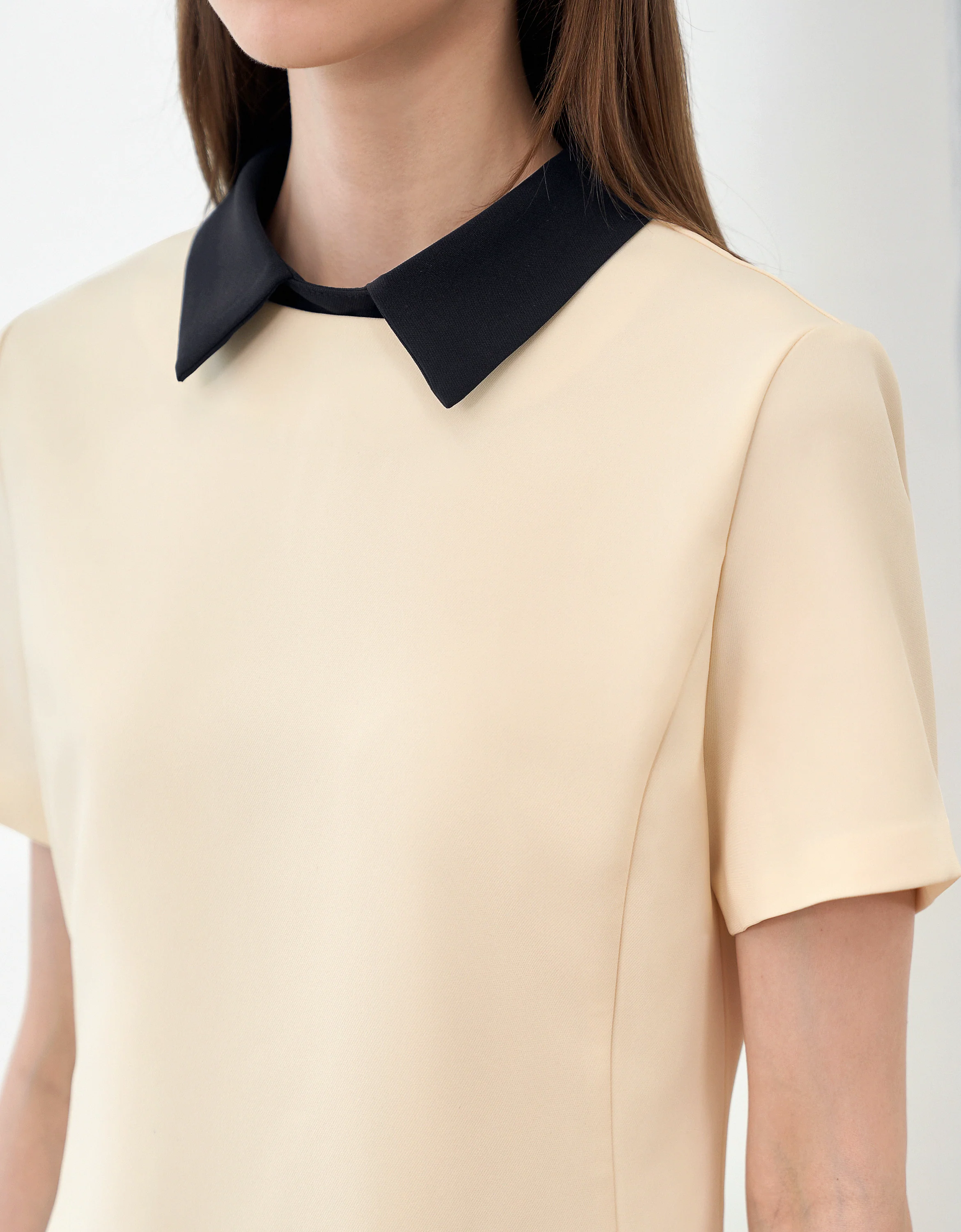 Detachable Collar Short Sleeve Dress - Image 24