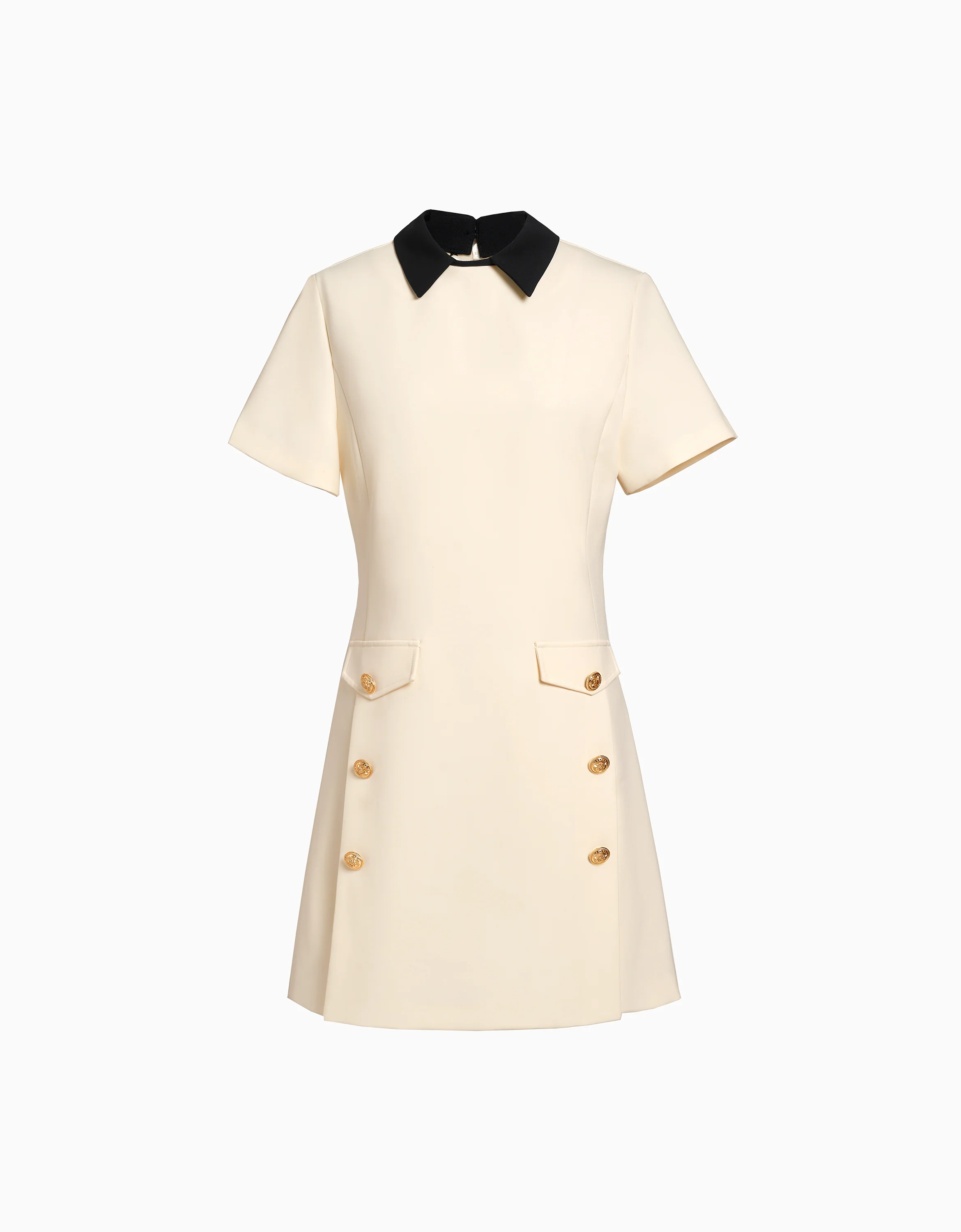 Detachable Collar Short Sleeve Dress - Image 27