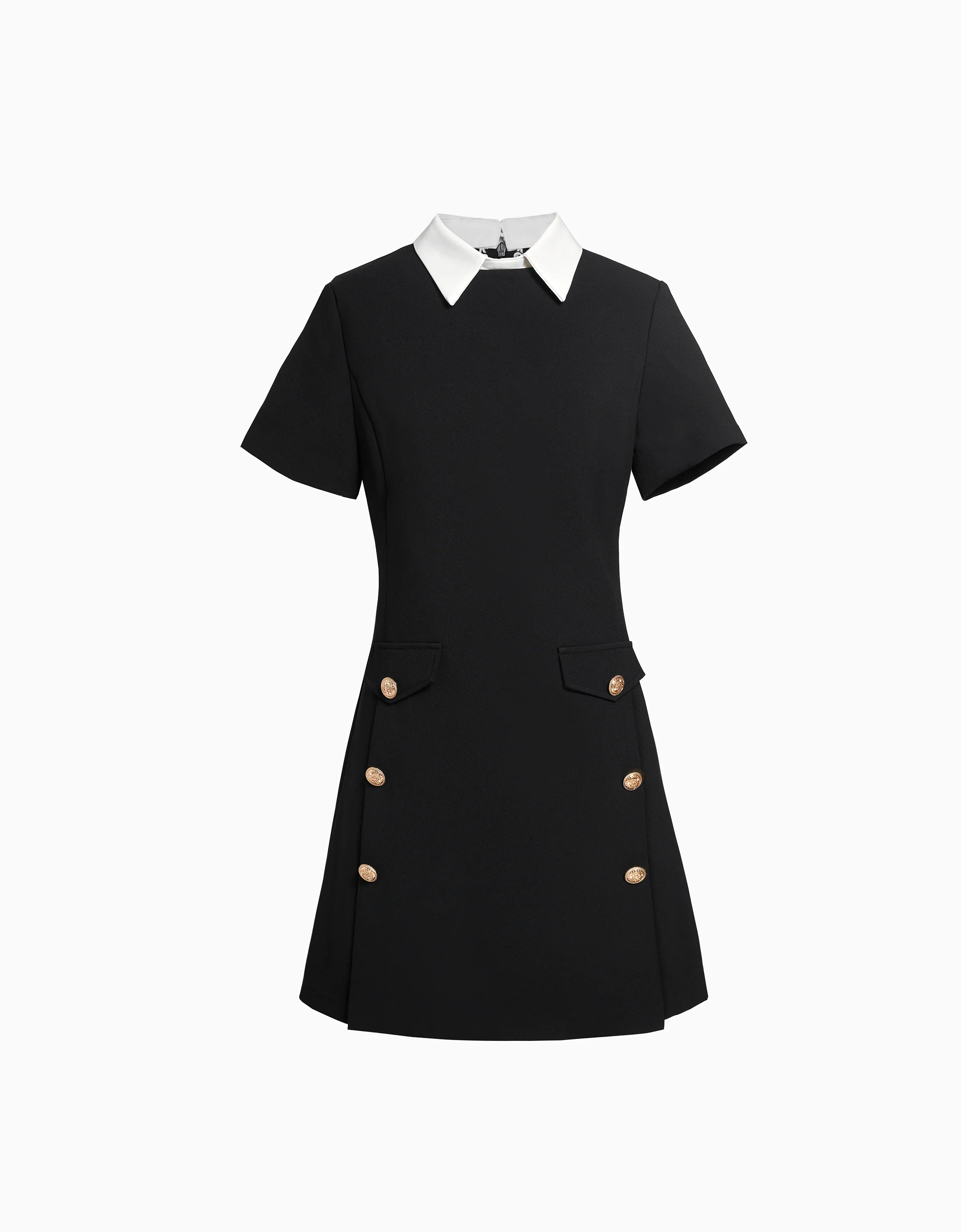 Detachable Collar Short Sleeve Dress - Image 7
