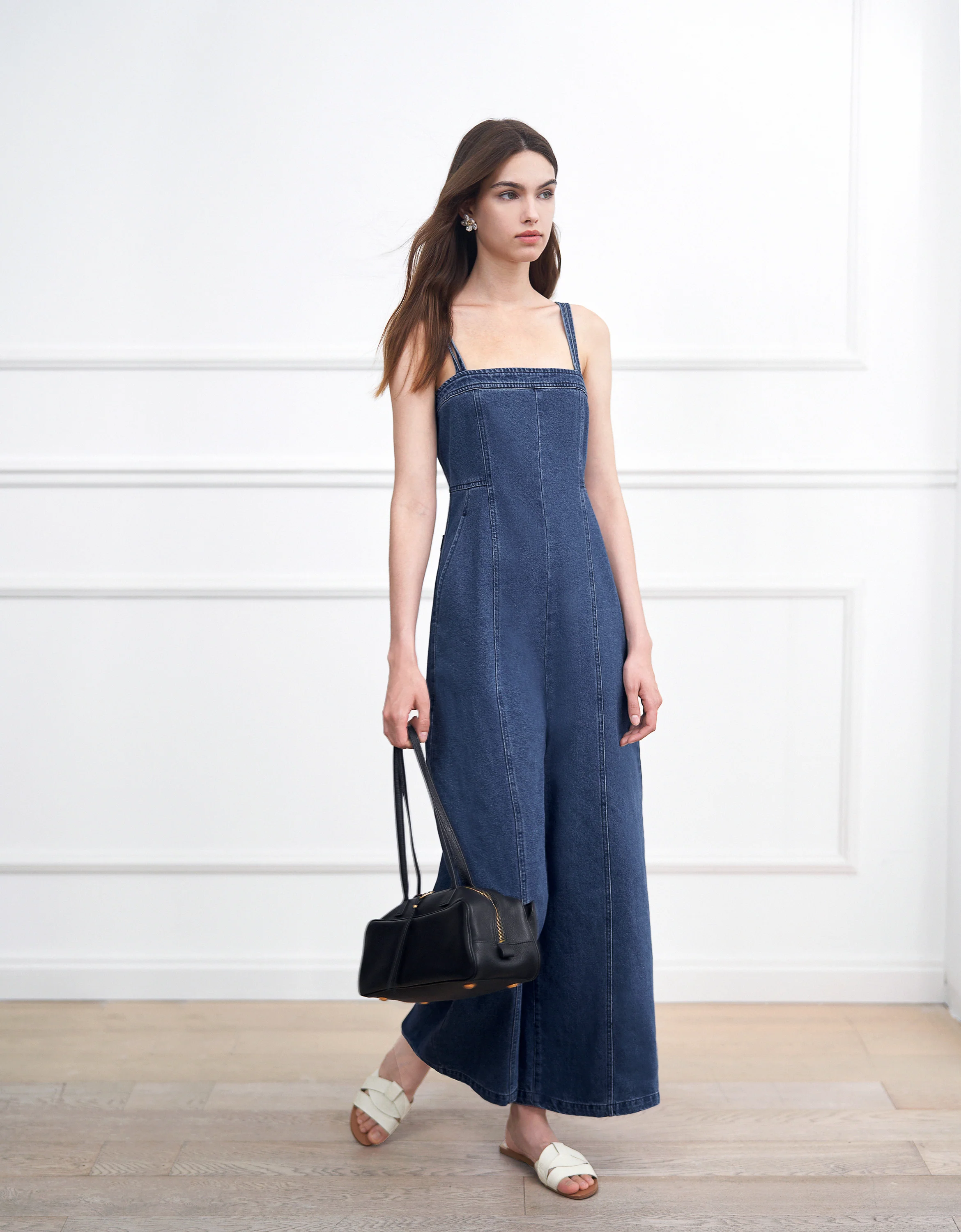 Double Strap Denim Jumpsuit - Image 3