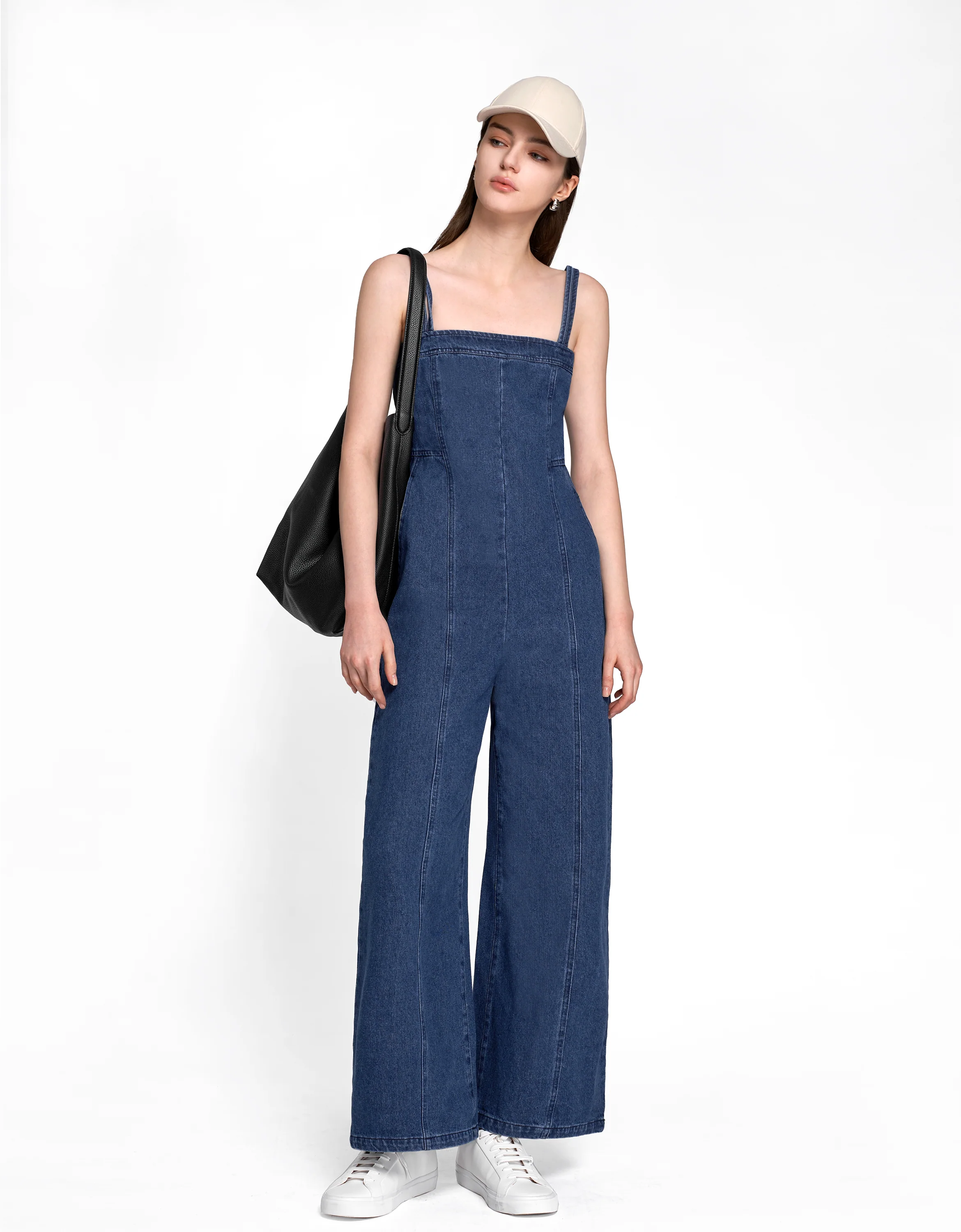 Double Strap Denim Jumpsuit - Image 5