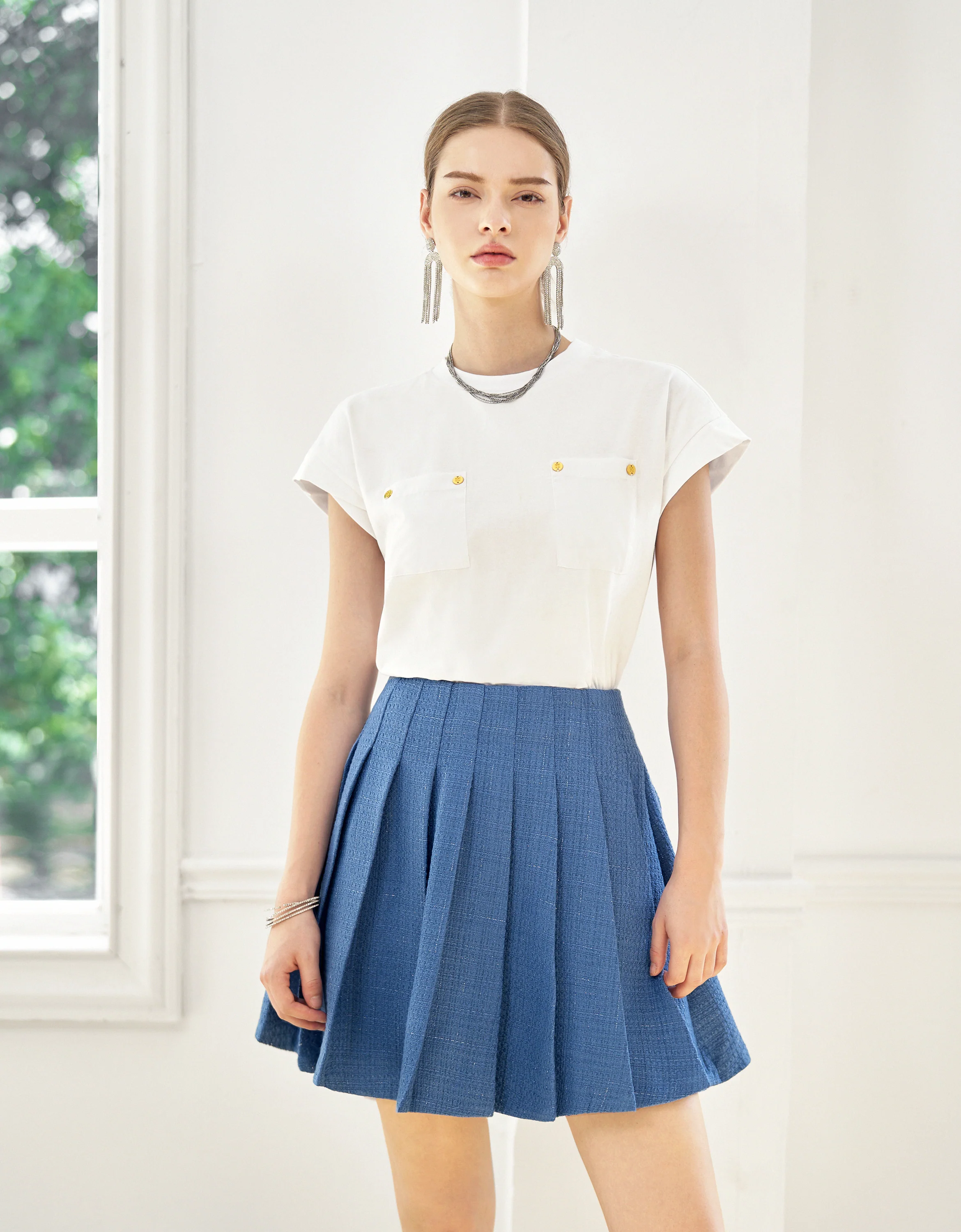 Embossed Button Pocket T-Shirt - Image 11