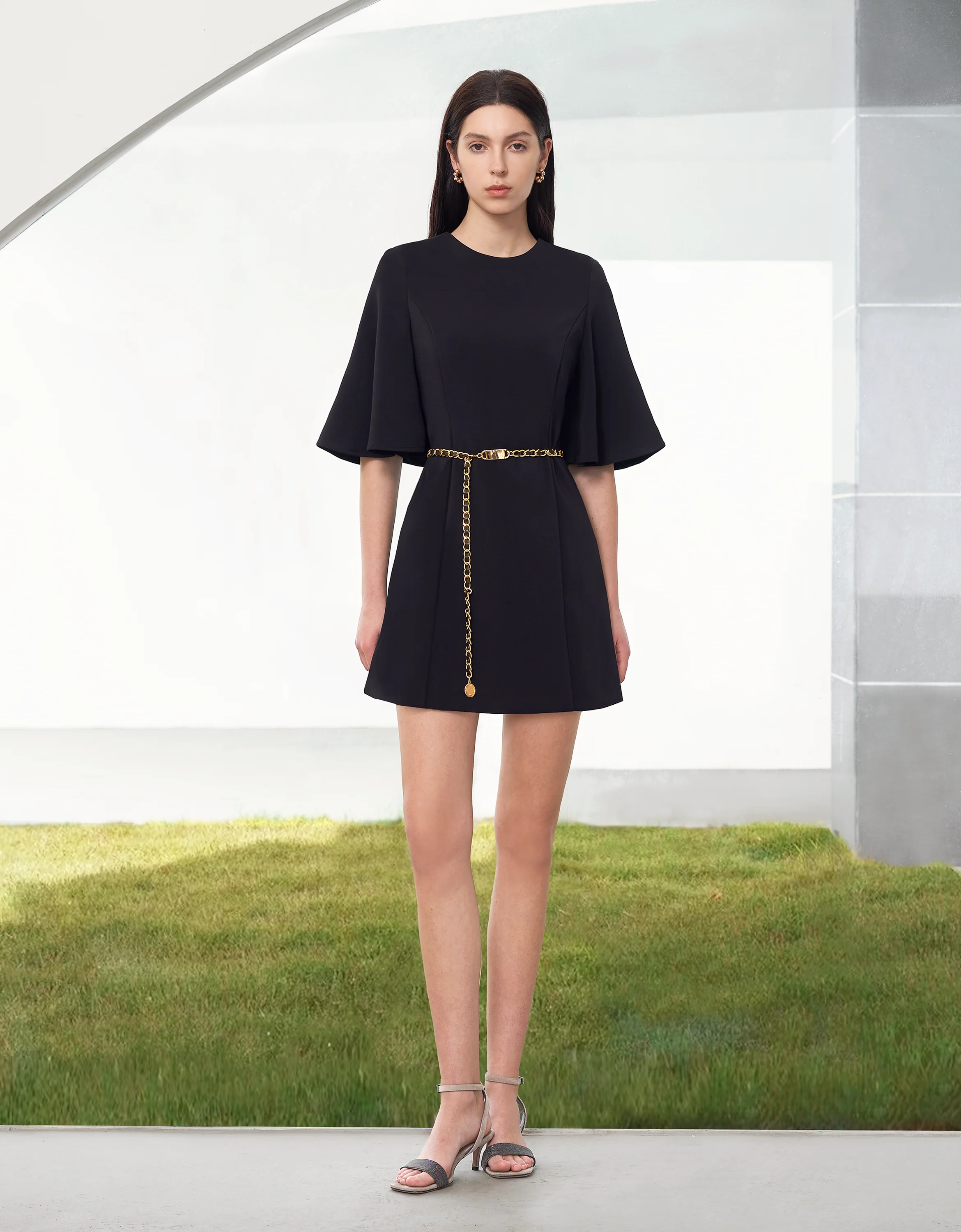 Flared Sleeve Dress