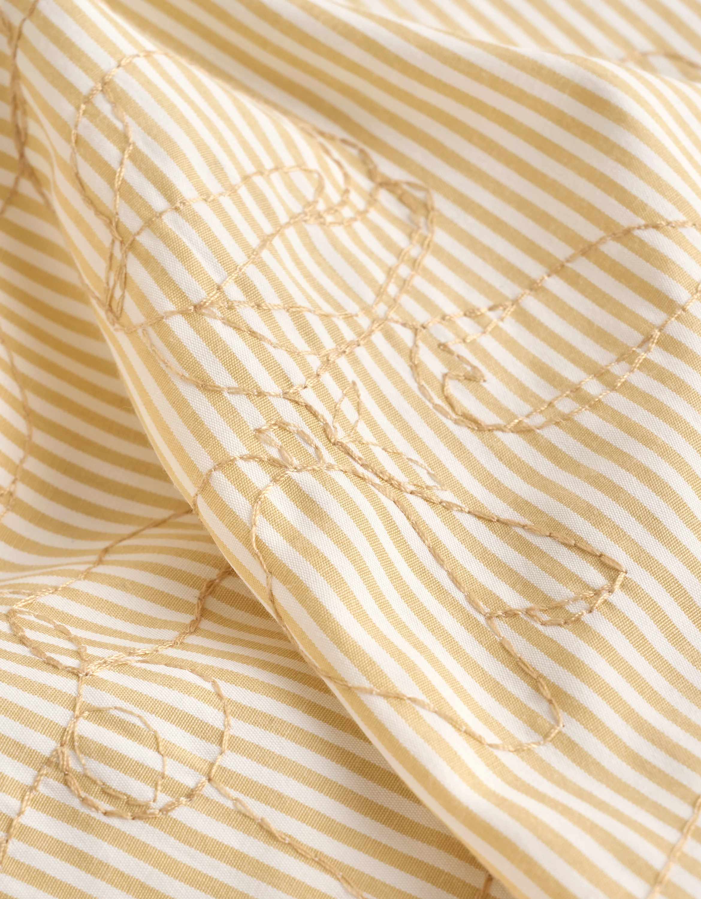 Floral Embroidery Waist Knot Striped Top - Image 17