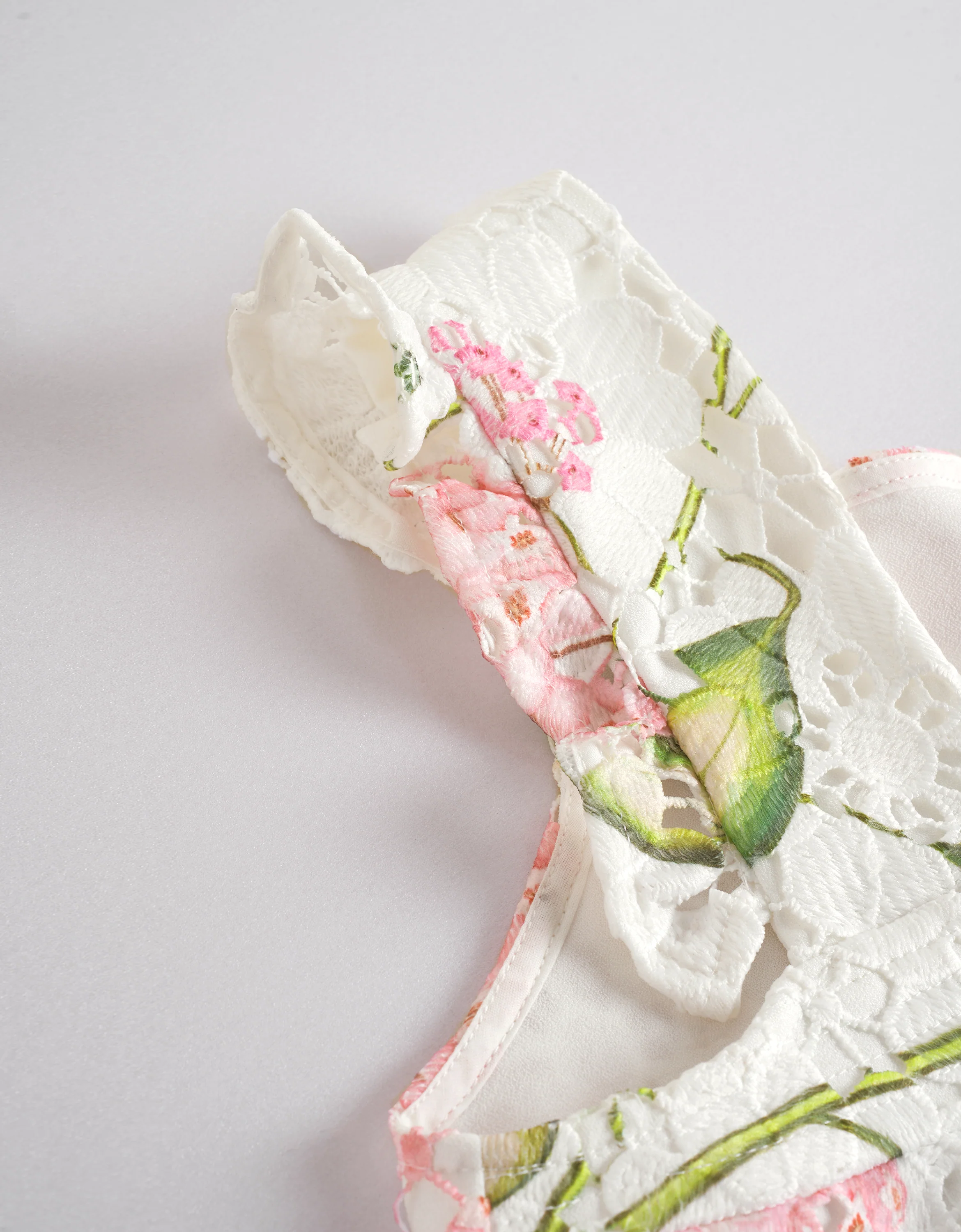 Floral Print Square Neck Lace Top - Image 6