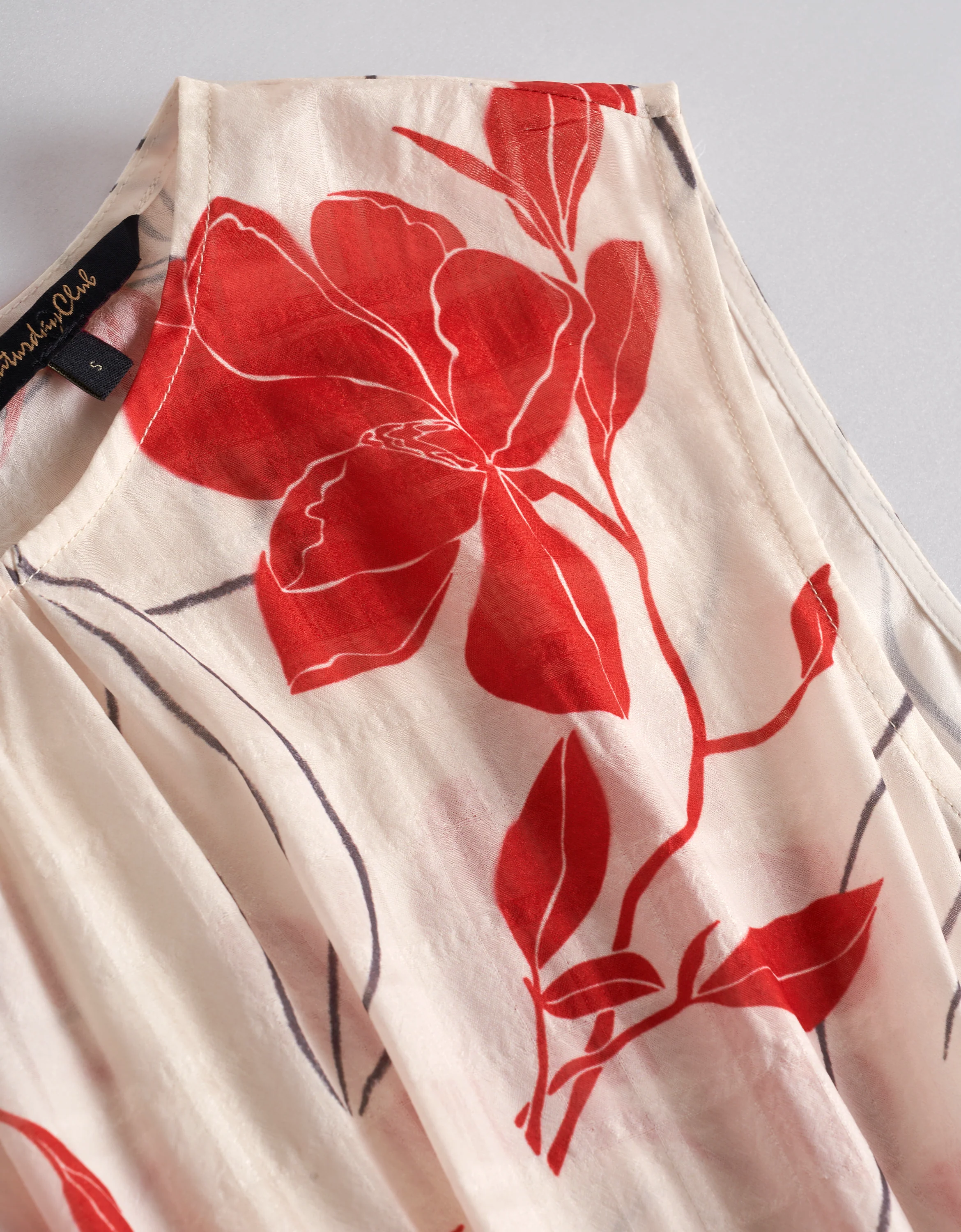 Floral Print Tiered Skirt Sleeveless Dress - Image 6