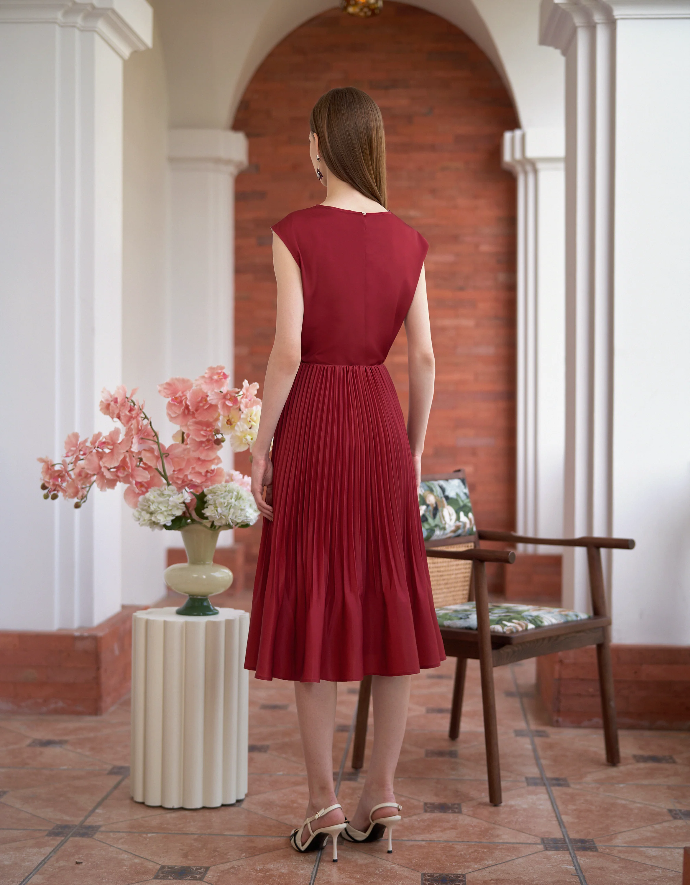 Gradient Print Pleated Midi Skirt - Image 4