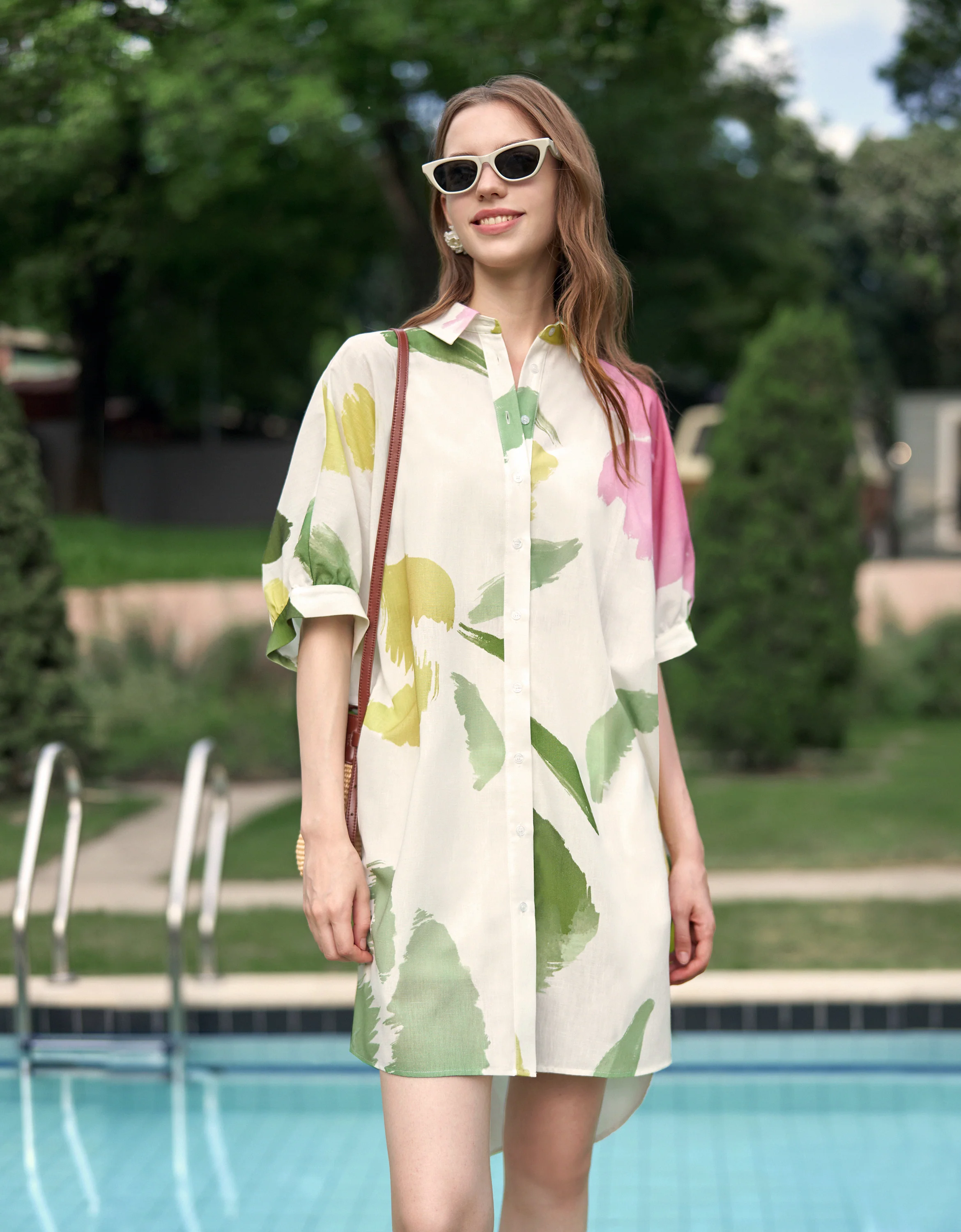 Hand Painted Art Print Shirt Dress