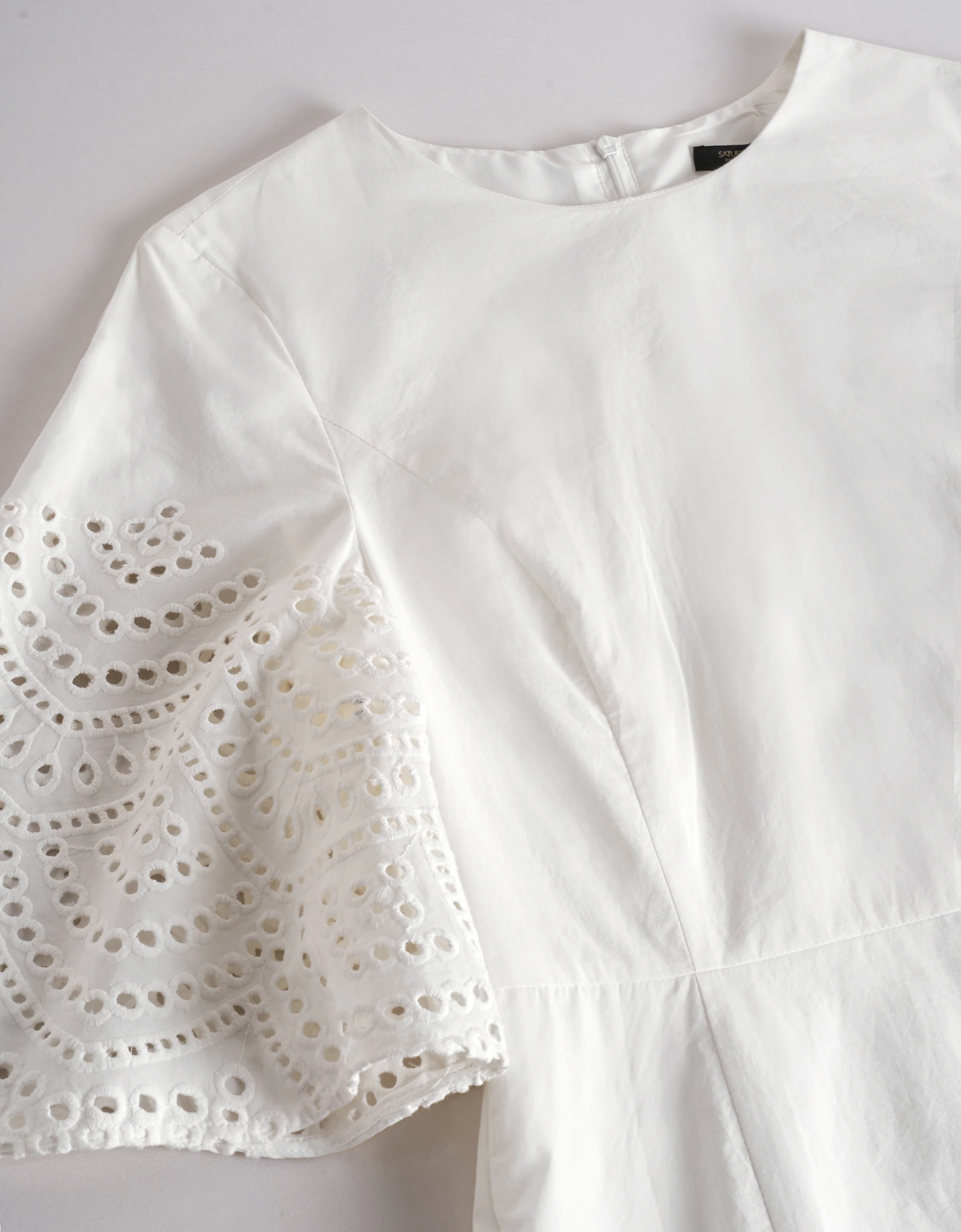 Hollow Embroidery Trumpet Sleeve Dress - Image 4