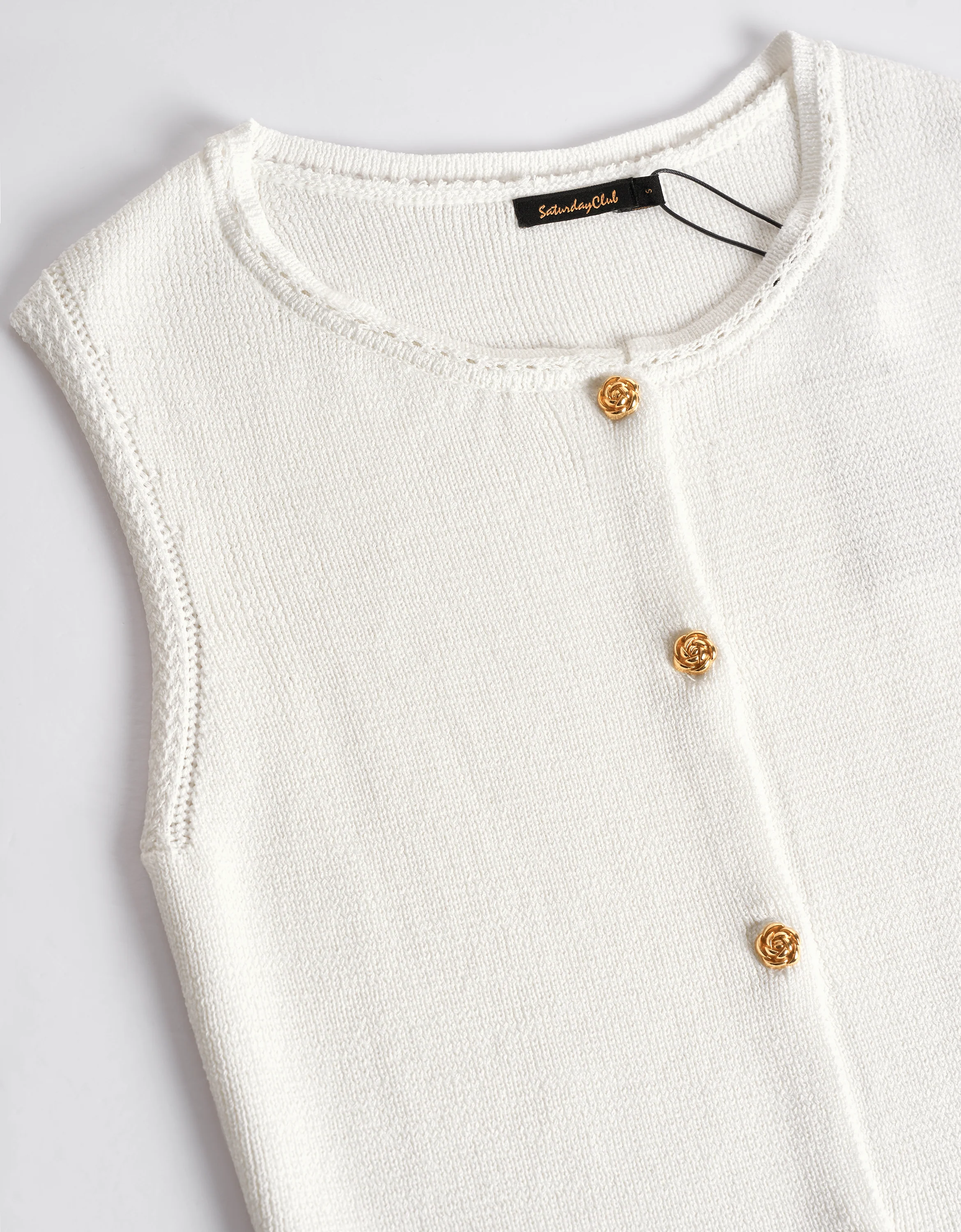 Intricate Button Front Sleeveless Vest - Image 13