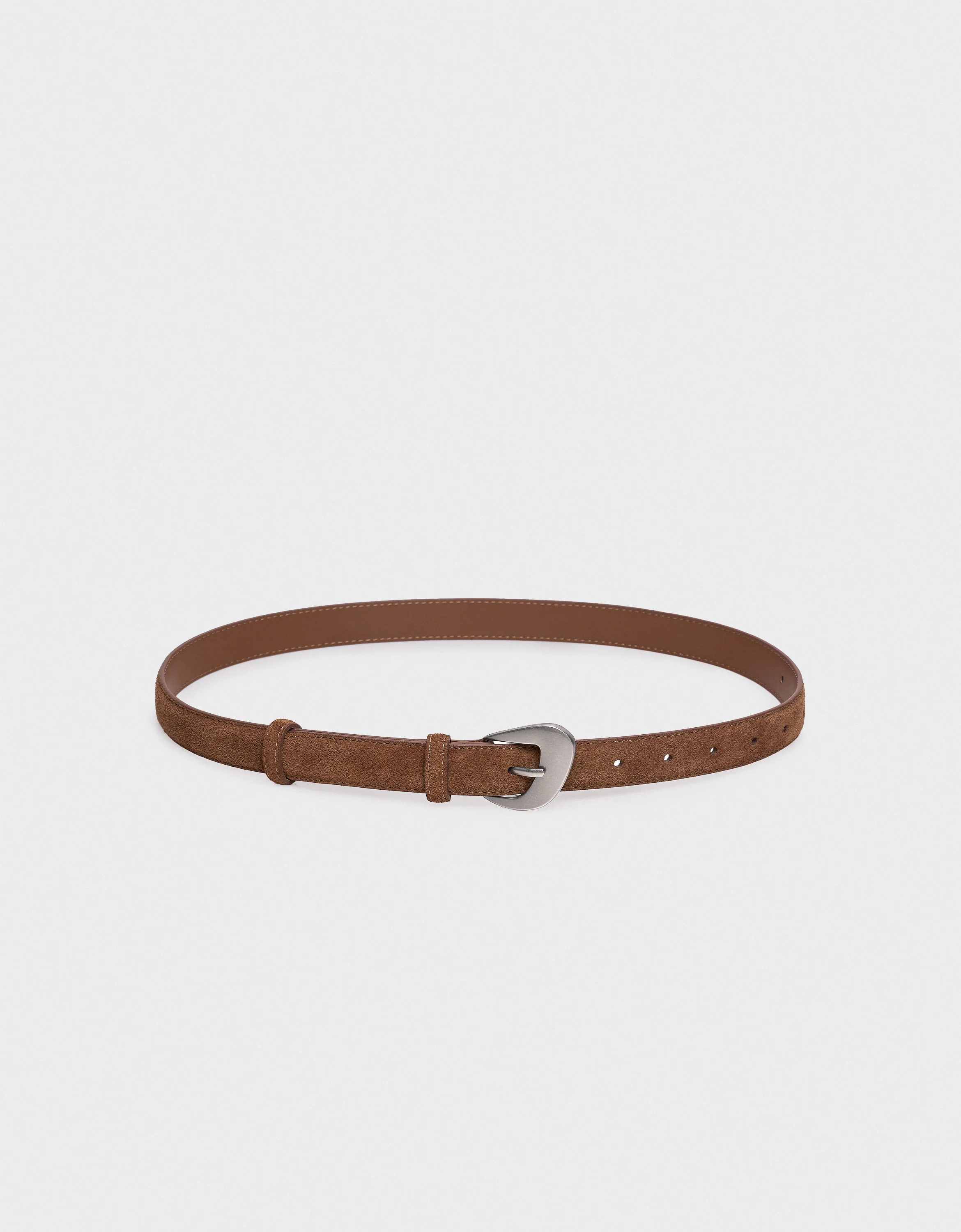 Irregular Buckle Suede Leather Belt