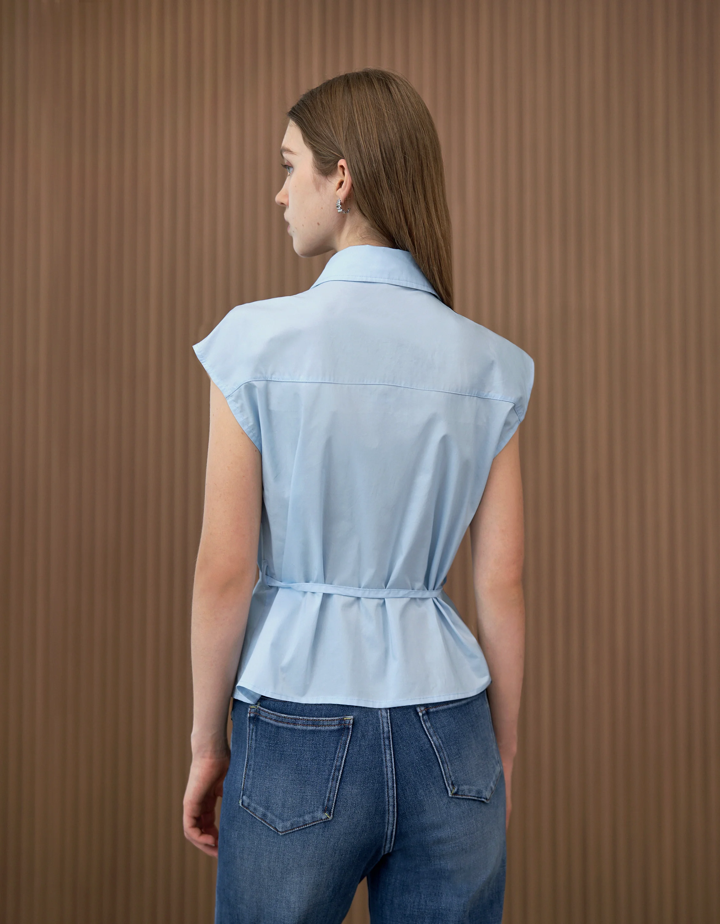 Lace Front Poplin Cotton Top - Image 3