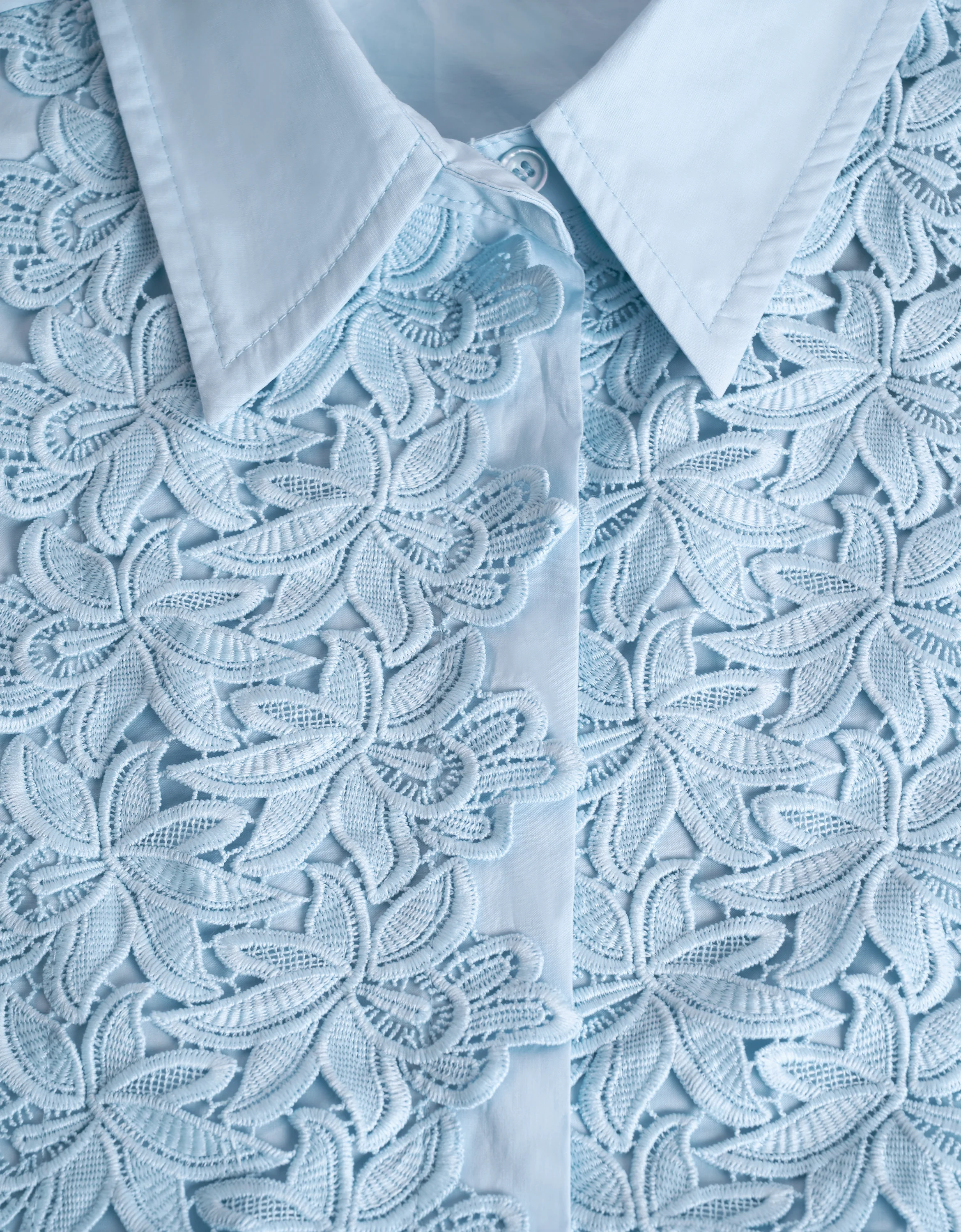Lace Front Poplin Cotton Top - Image 7
