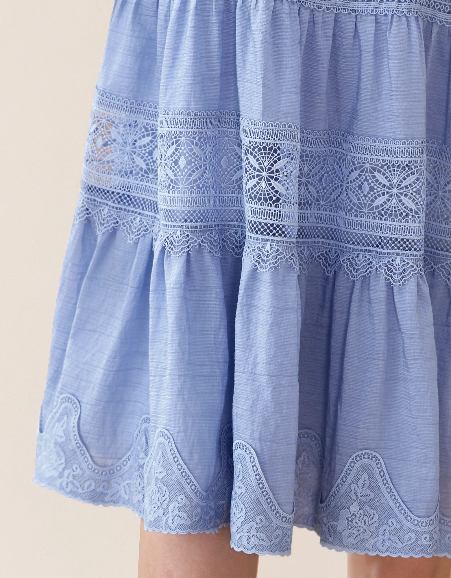 Lace Panel U-neck Sleeveless Dress - Image 7