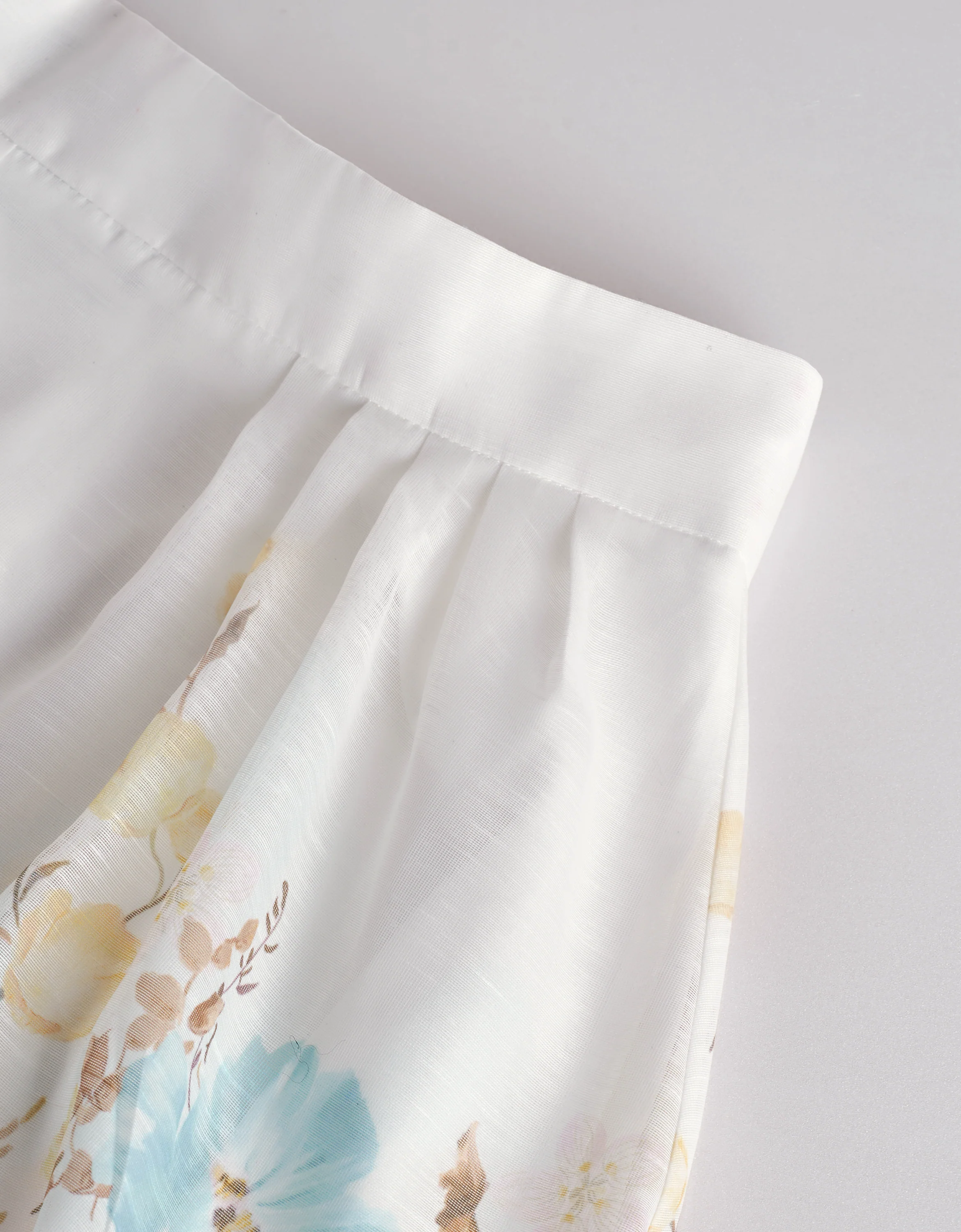 Lace Trim Ruffled Hem Floral Skirt - Image 7