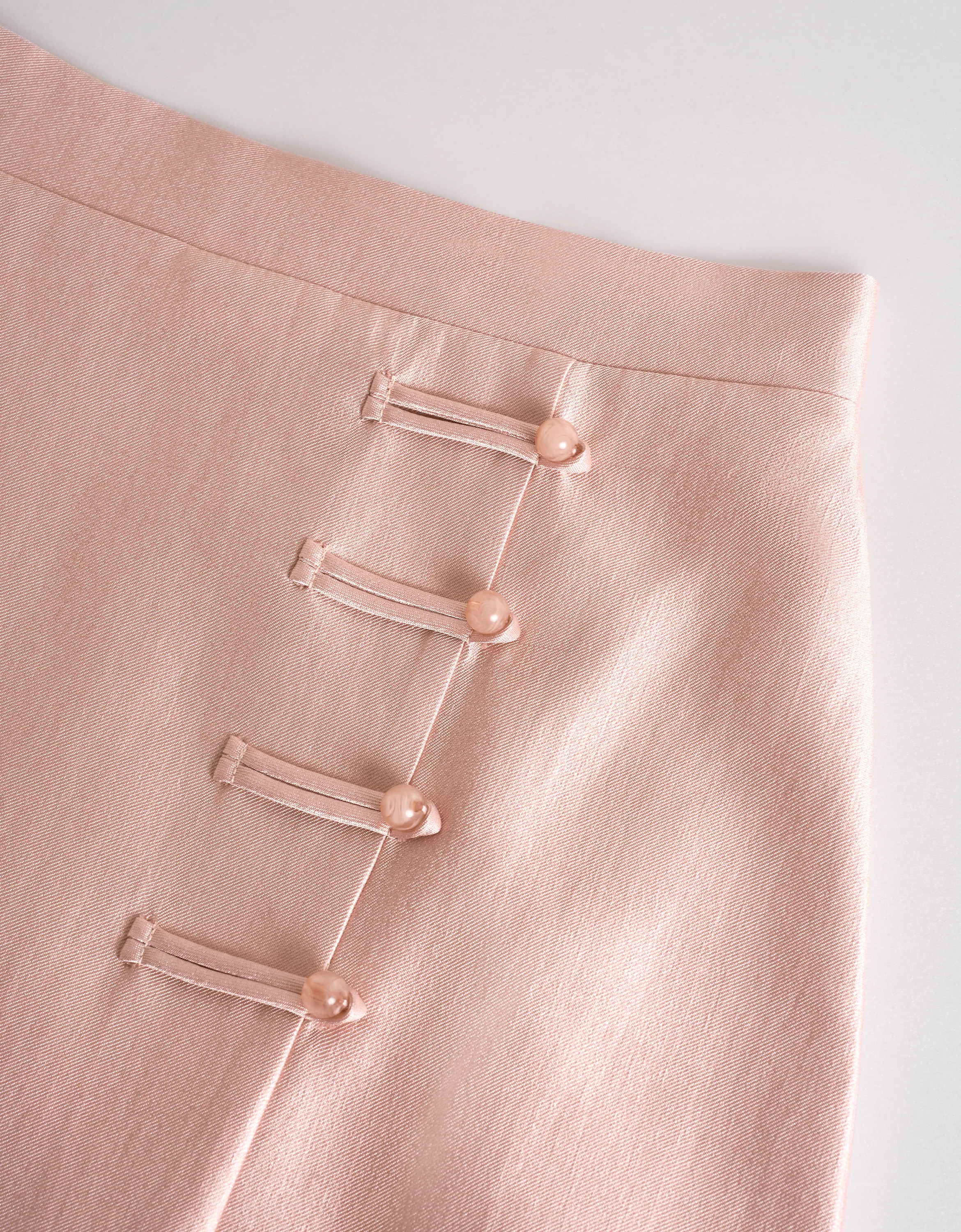 Mandarin Knot Buttons Back Slit Skirt - Image 6