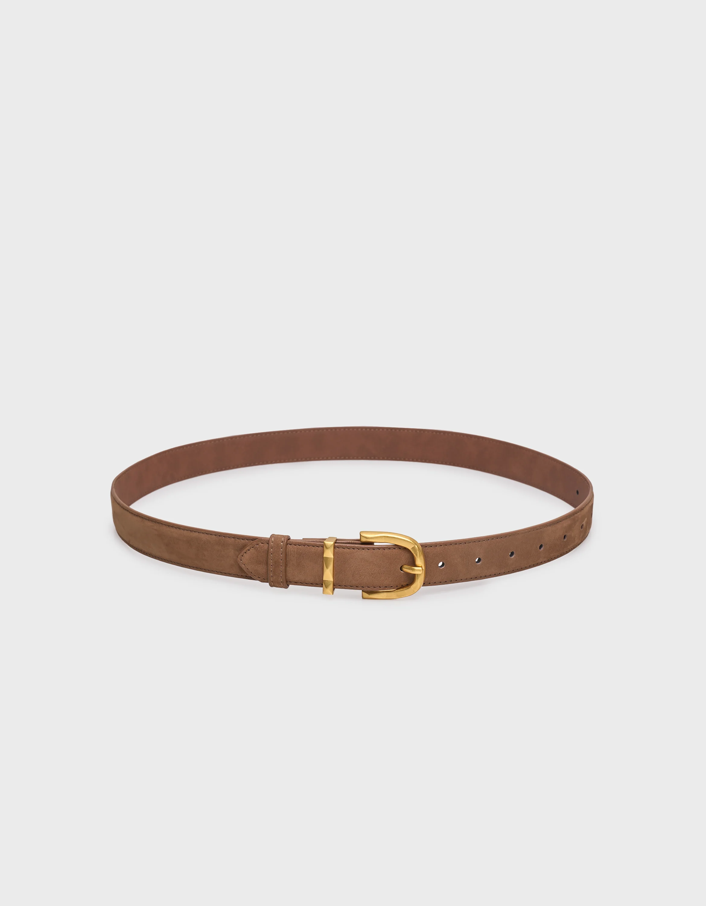 Metal Buckle Matte Leather Belt