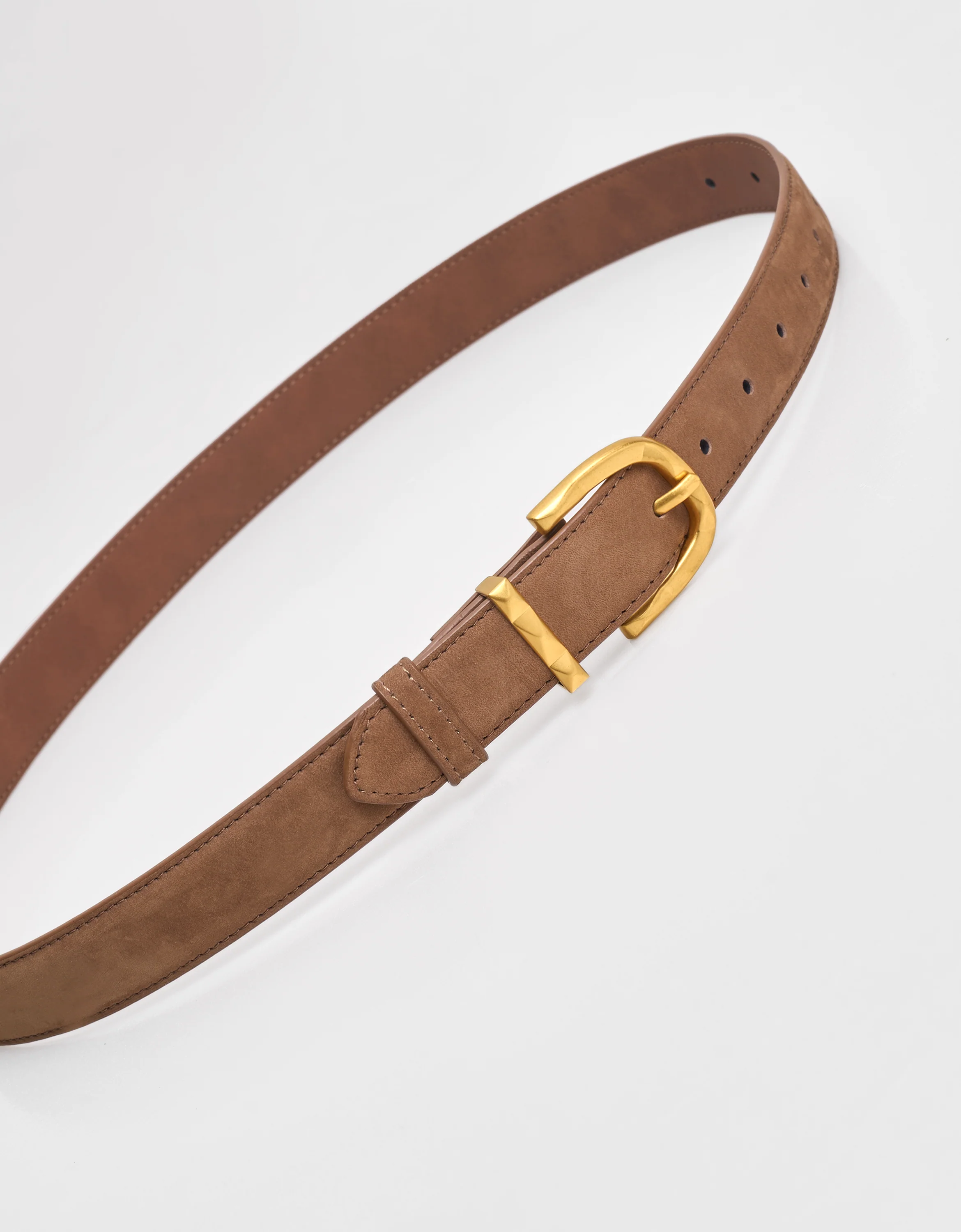 Metal Buckle Matte Leather Belt - Image 2