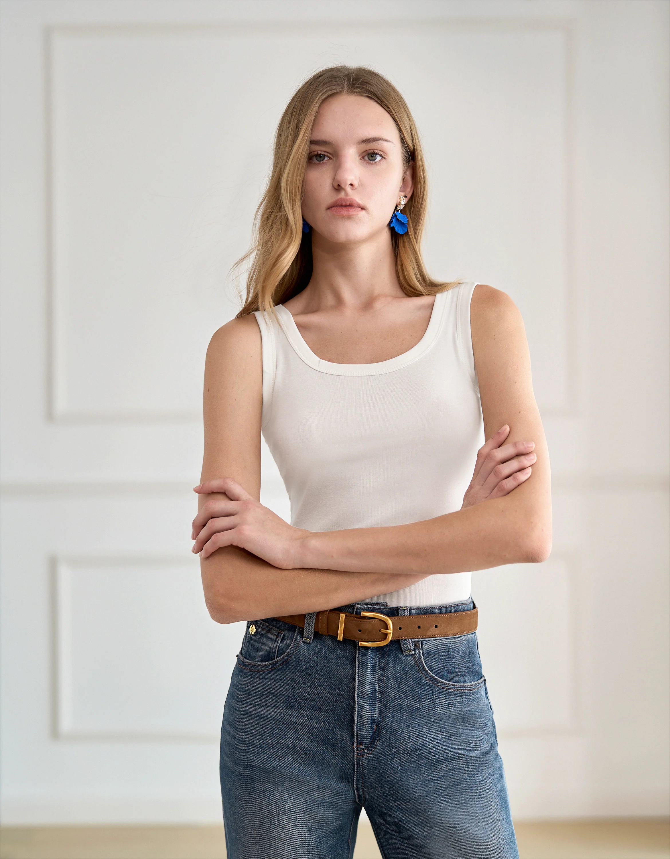 Metal Buckle Matte Leather Belt - Image 6