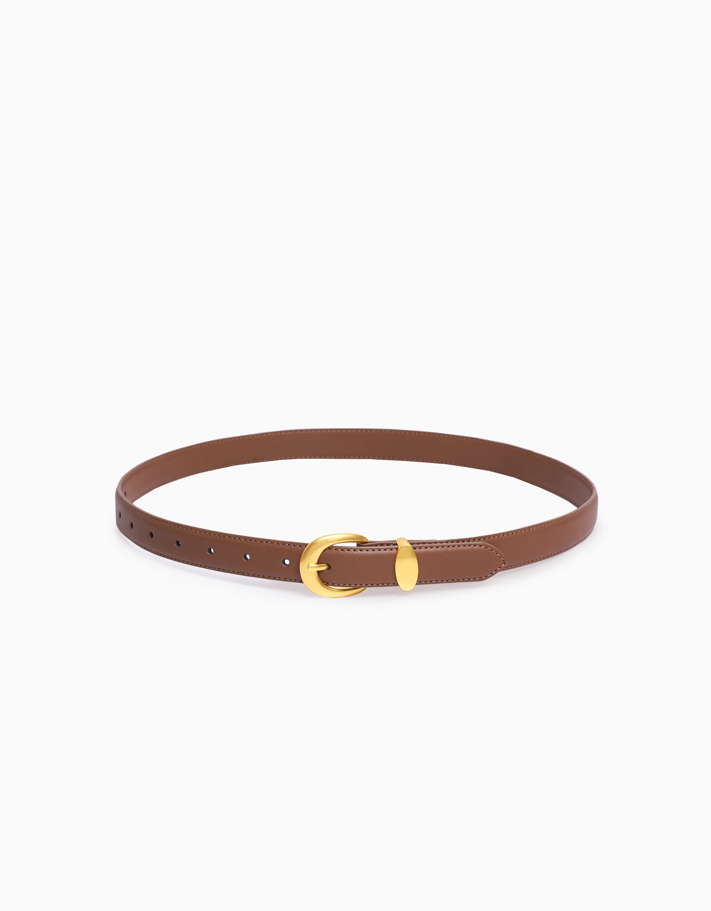 Metal Horseshoe Buckle Leather Belt