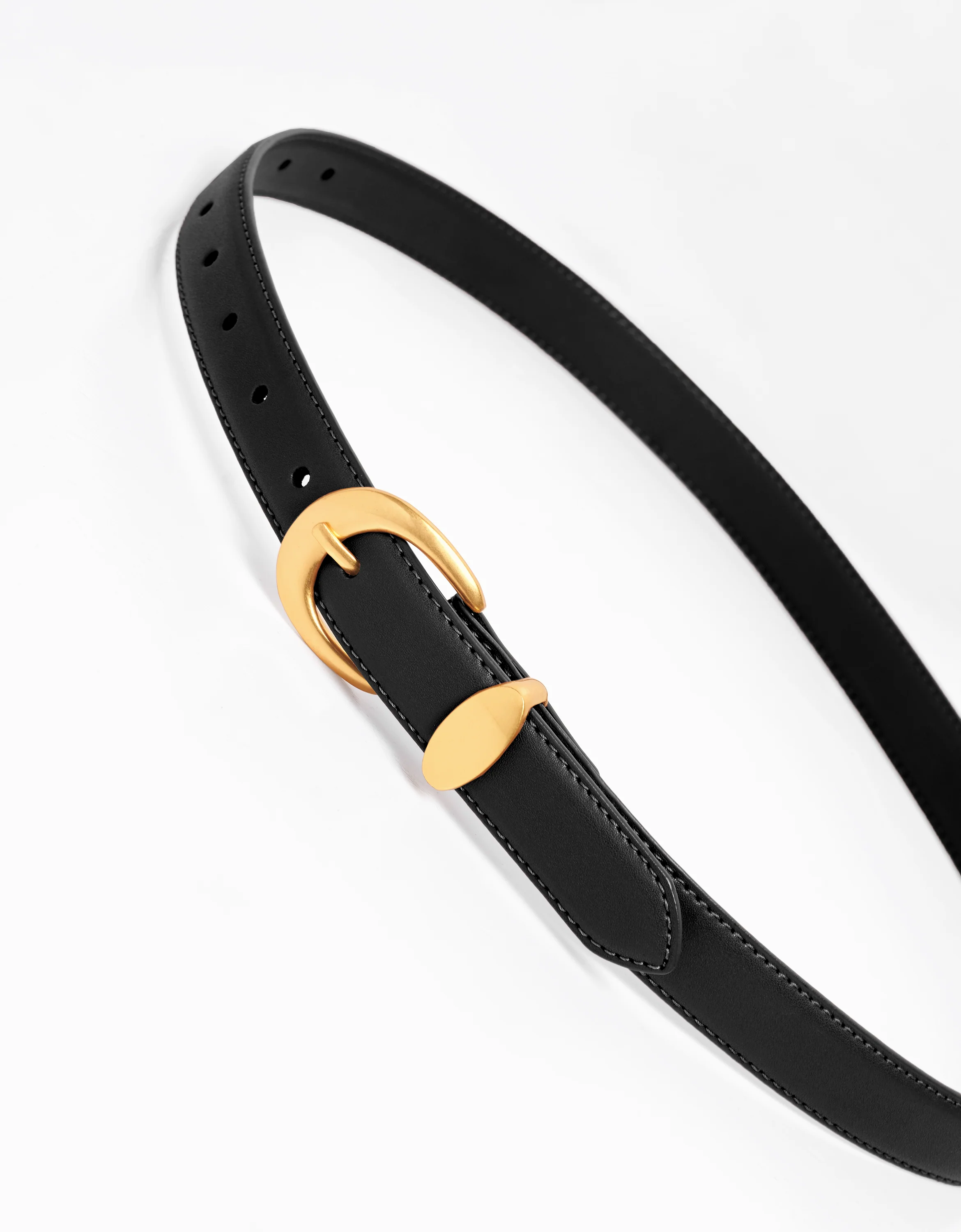 Metal Horseshoe Buckle Leather Belt - Image 7