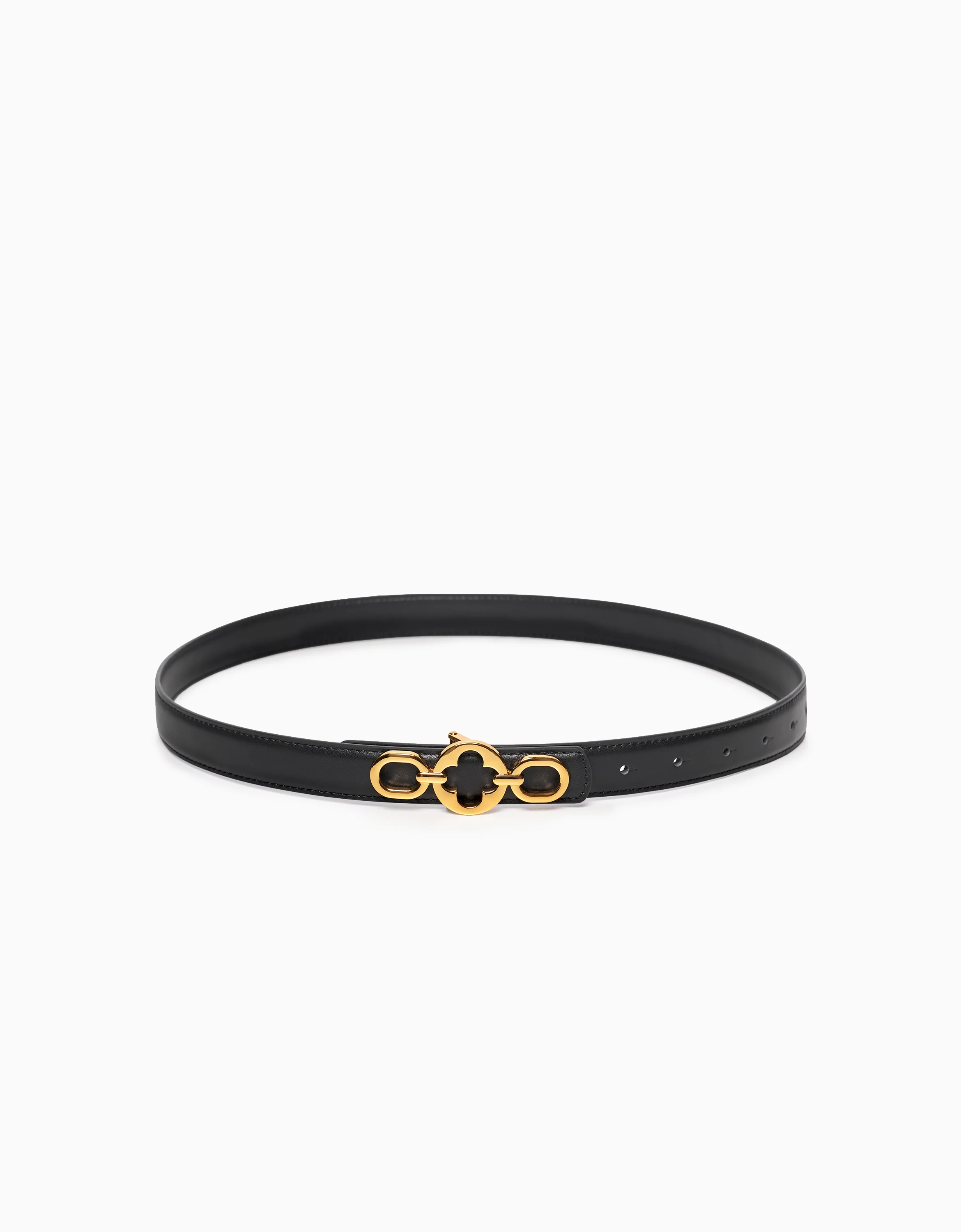 Metallic Buckle Leather Belt - Image 2
