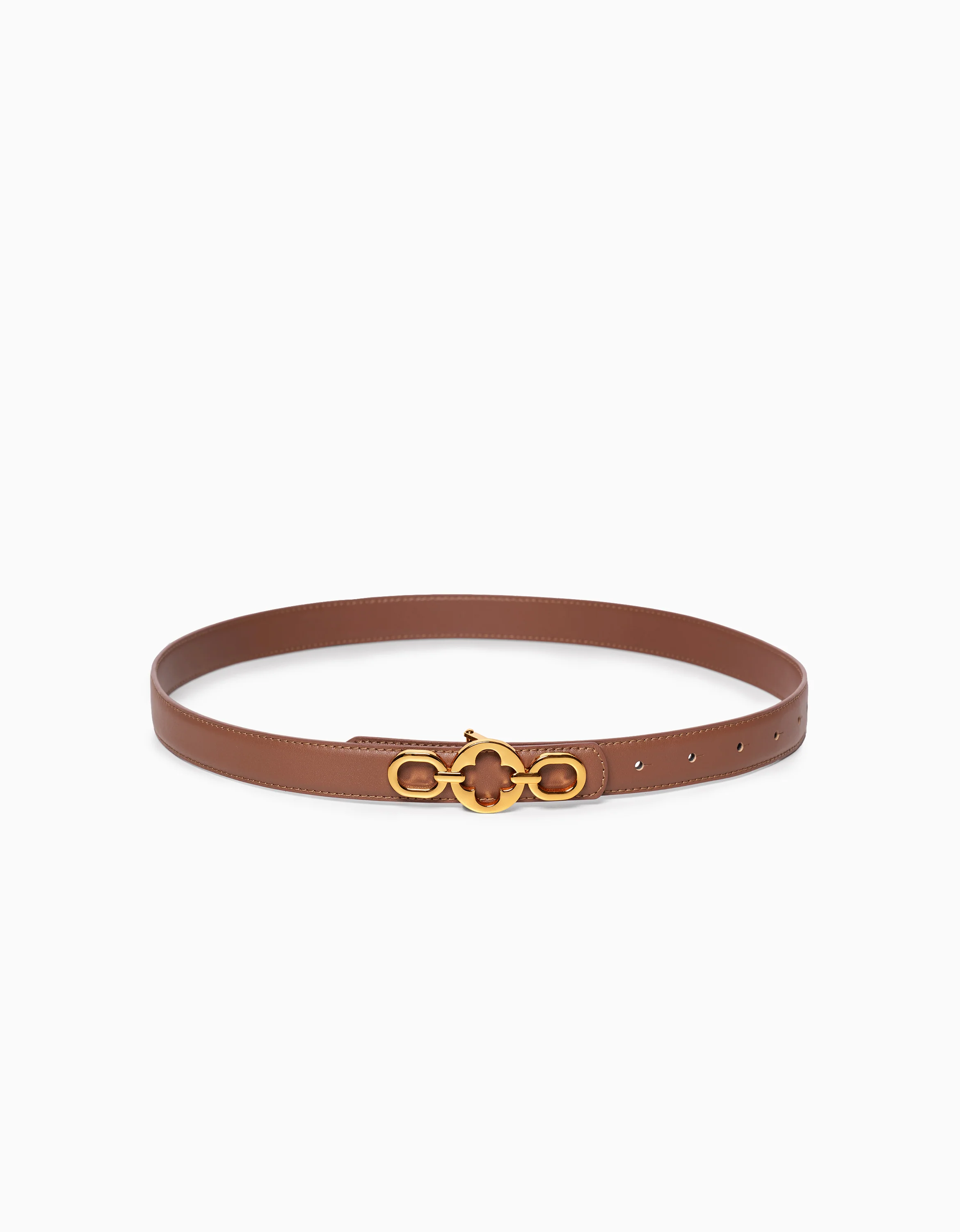 Metallic Buckle Leather Belt - Image 6