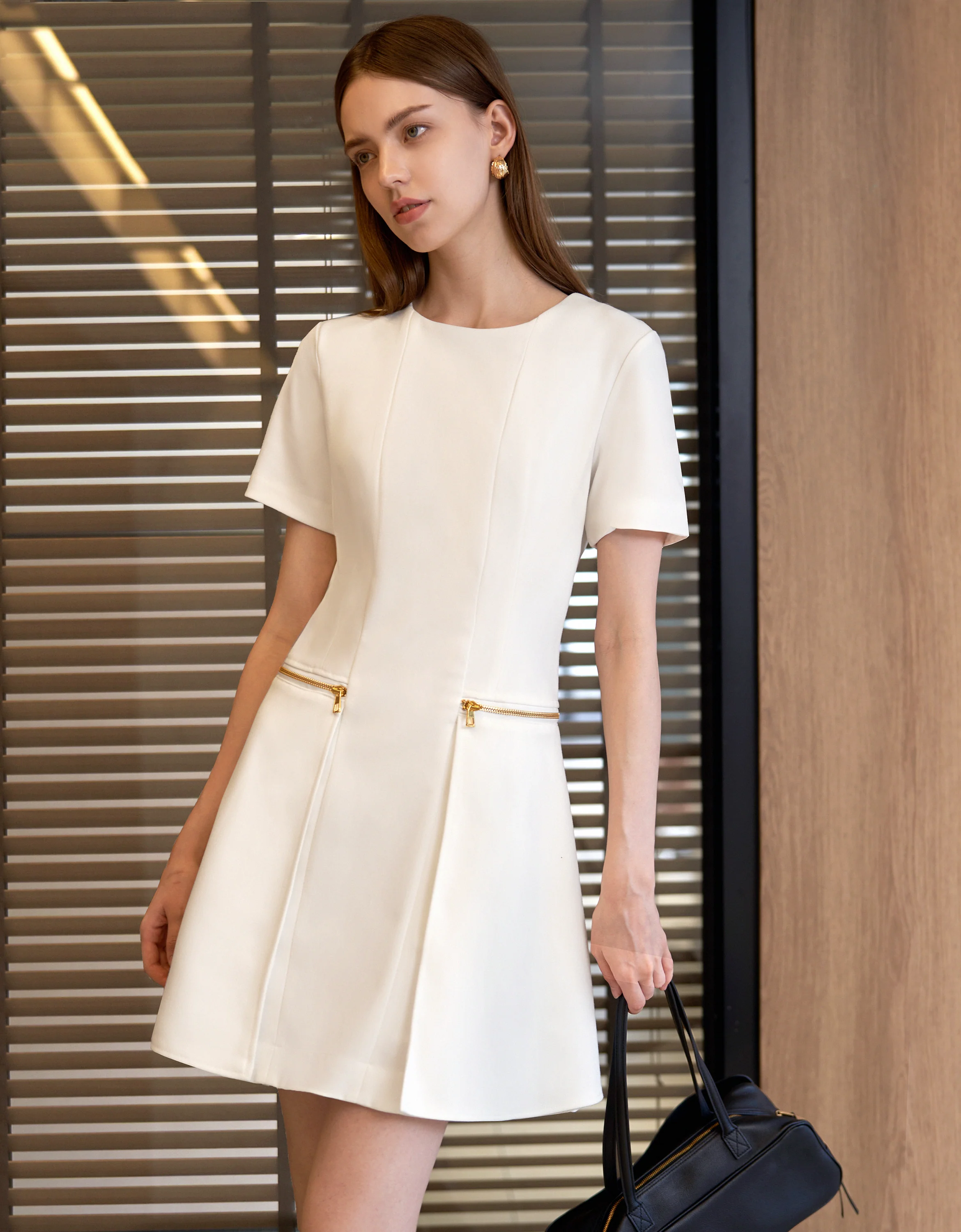 Metallic Zip Pocket Dress - Image 13
