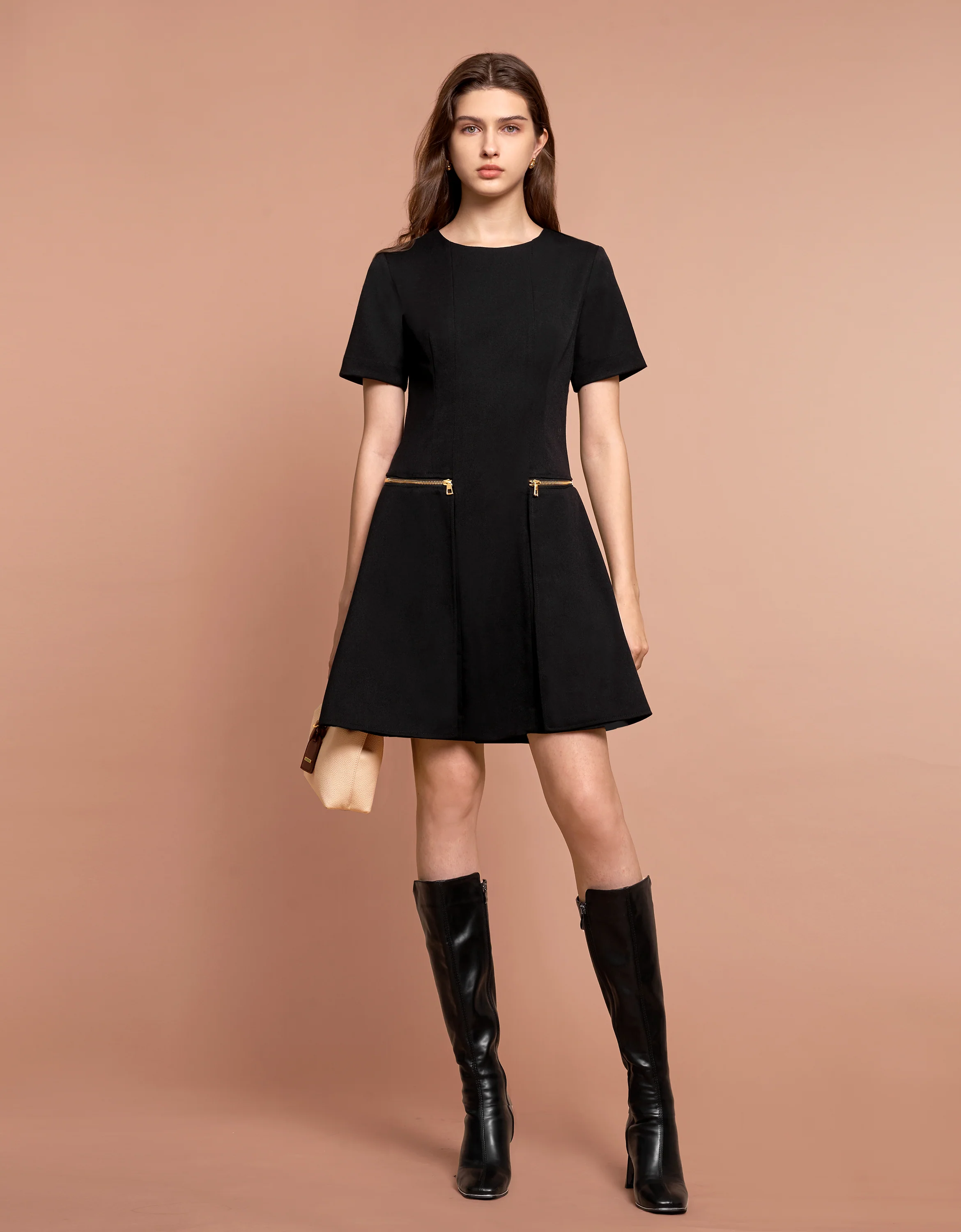 Metallic Zip Pocket Dress - Image 5