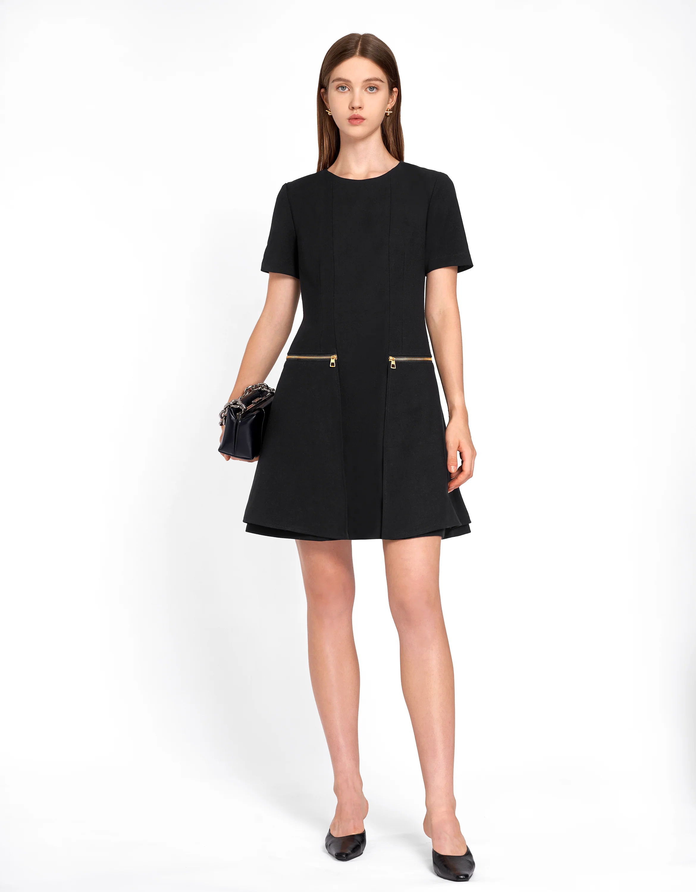 Metallic Zip Pocket Dress - Image 7