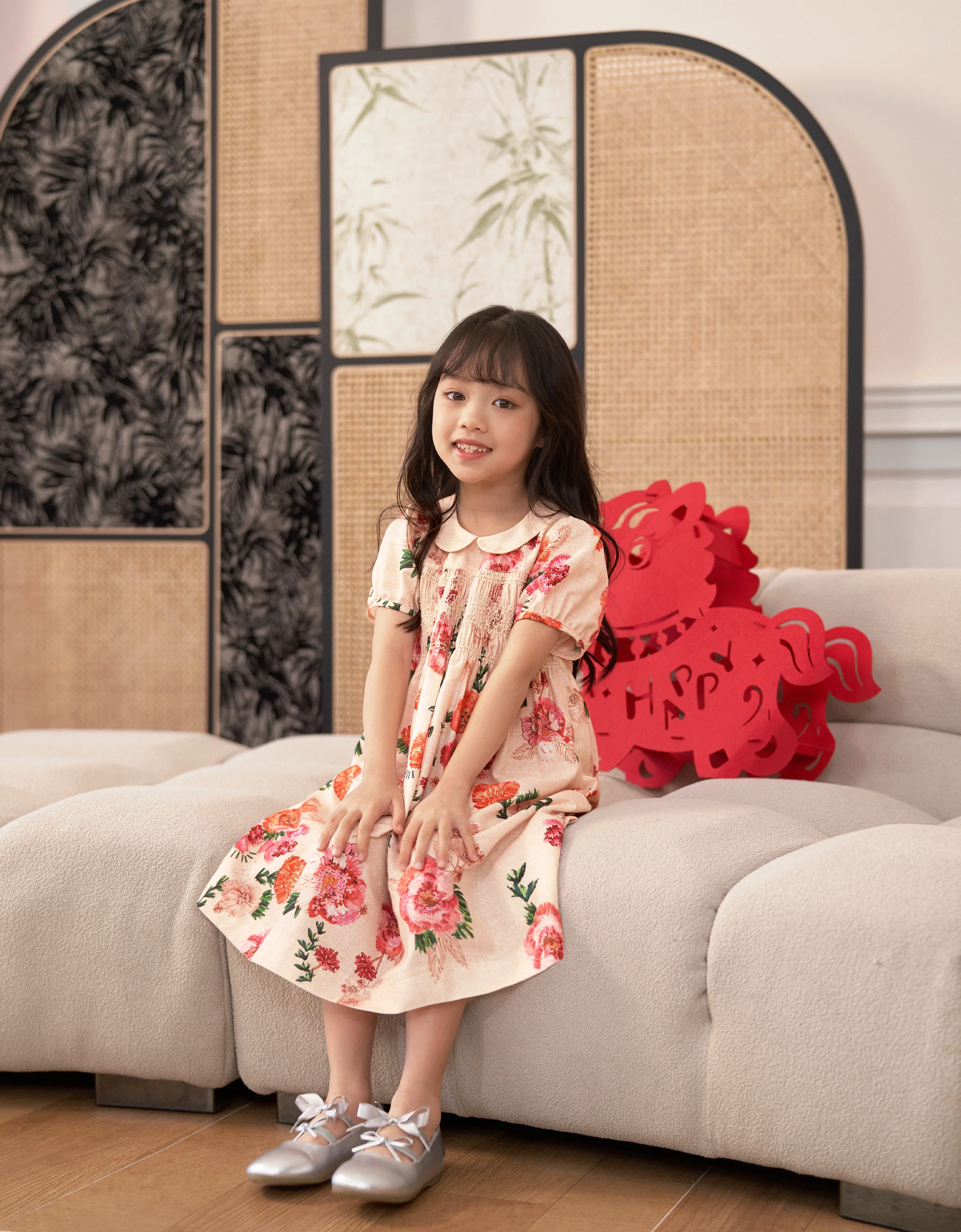 Peter Pan Collar Short Sleeve Floral Dress - Image 5