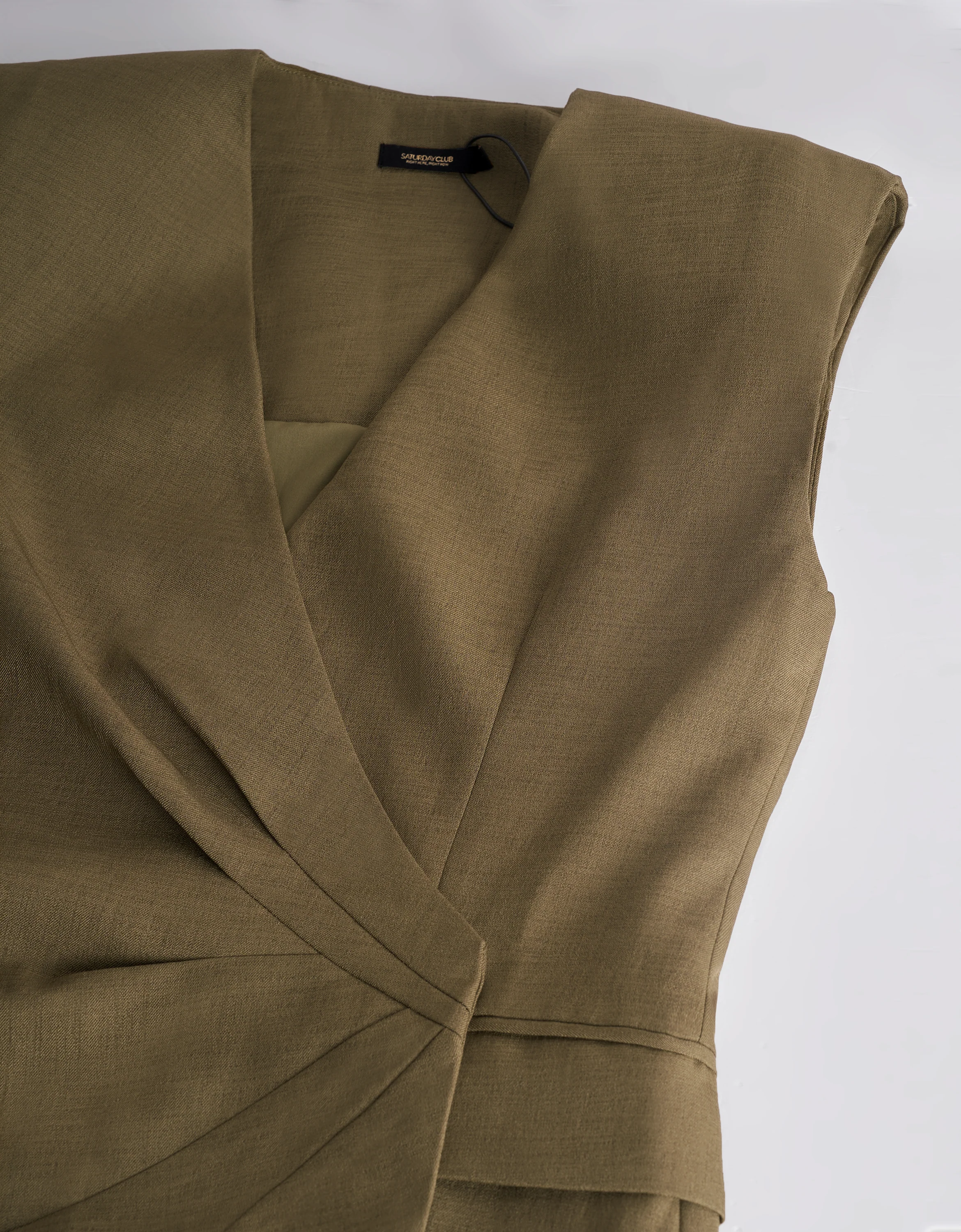 Pleated Asymmetric Suit Dress - Image 5
