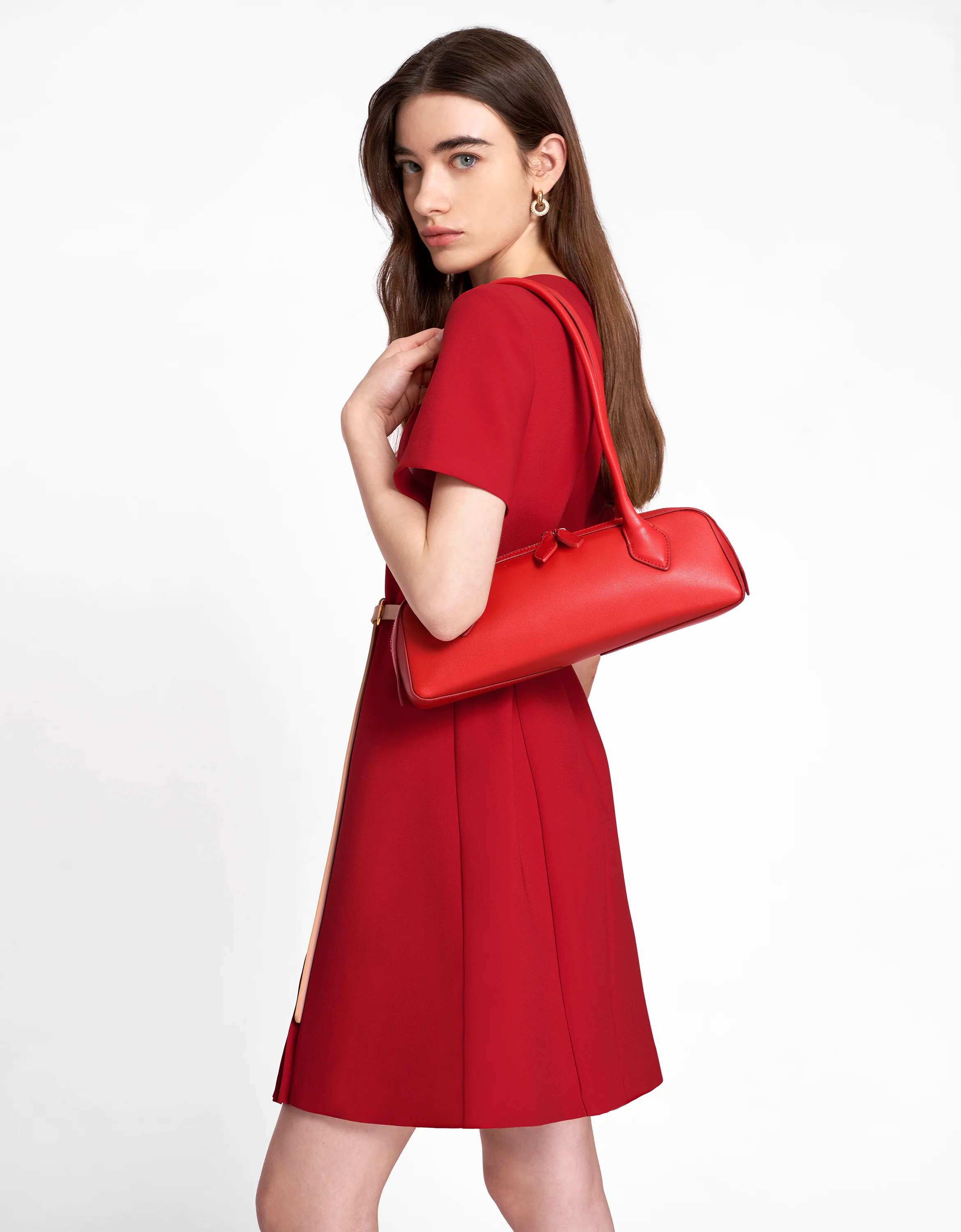 Pleated Front Short Sleeve Dress - Image 15