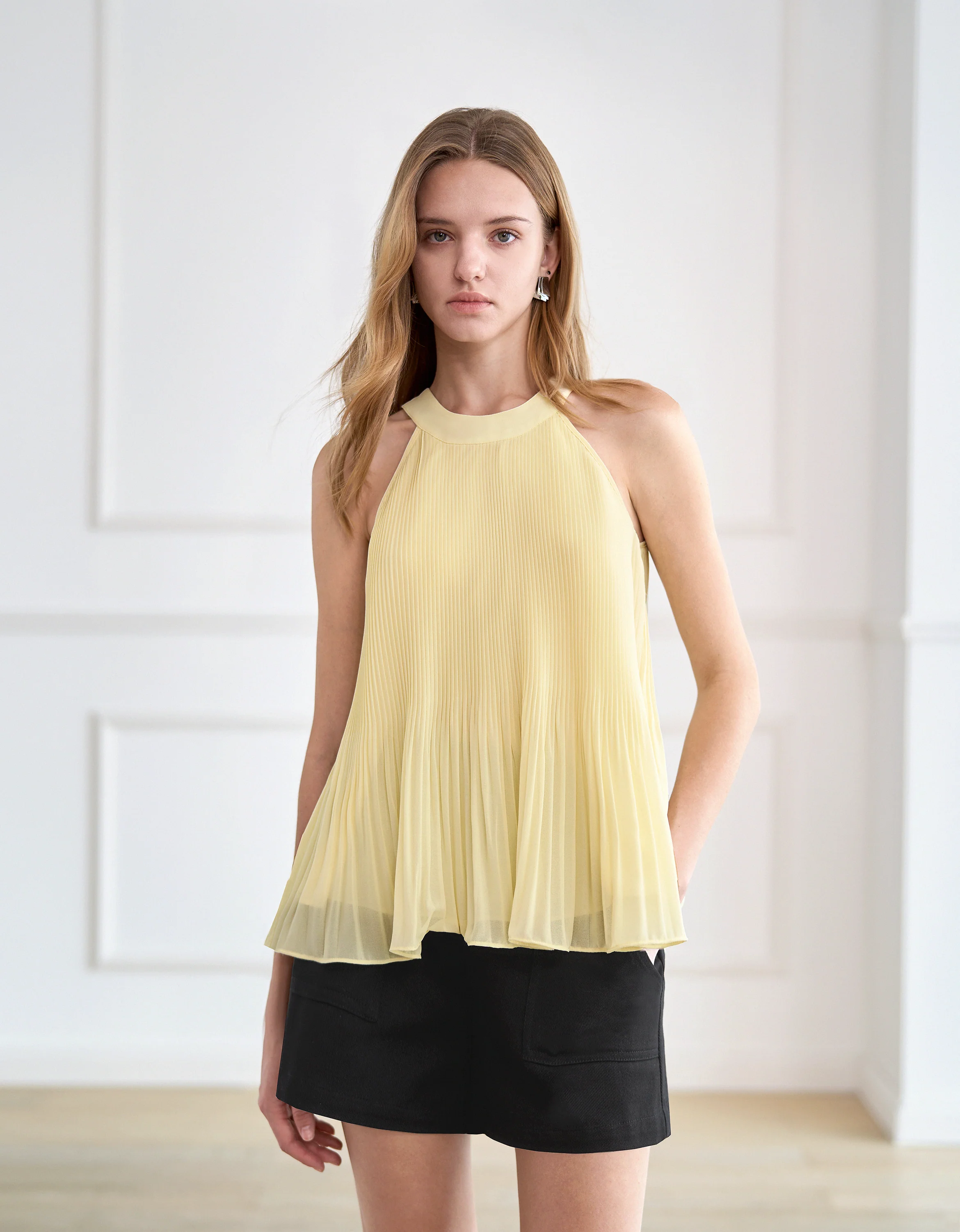 Pleated Halterneck Top