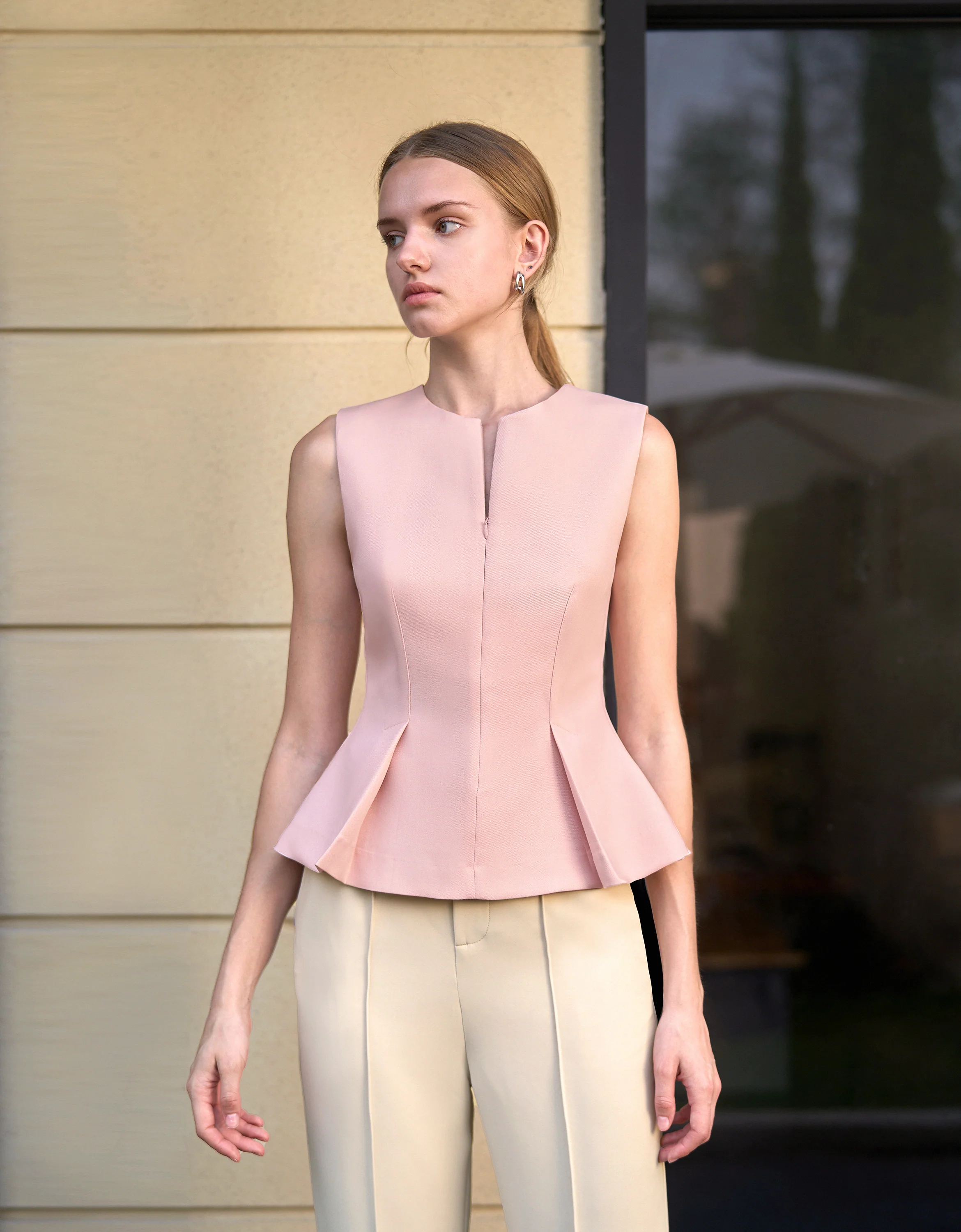 Pleated Hem Sleeveless Top - Image 24